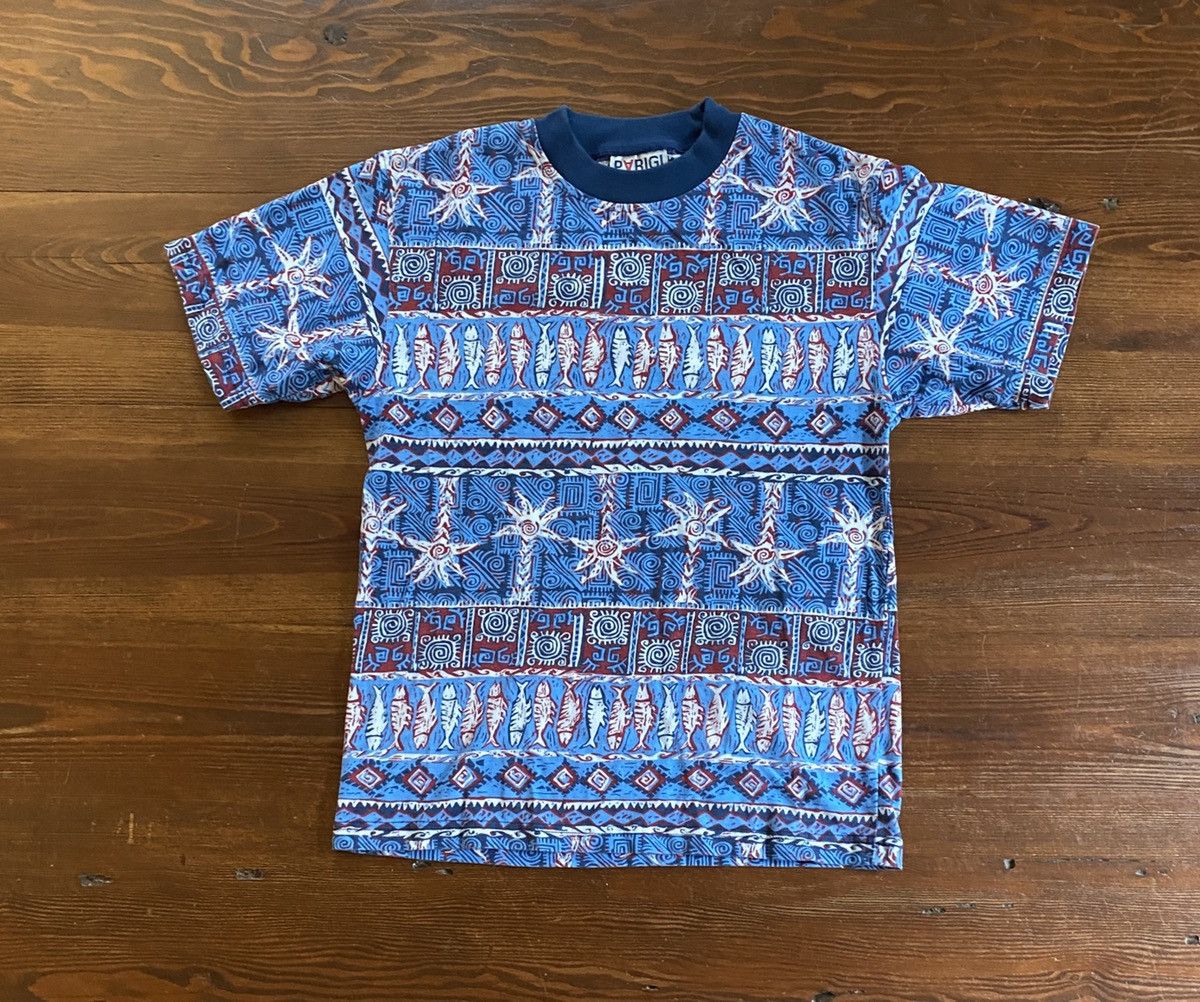 Vintage Vintage 90’s Parigi Tropical All Over Tee Size US XXS / EU 40 - 1 Thumbnail