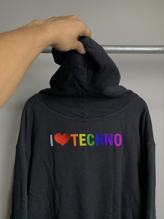 Balenciaga Double Layered I Love Techno Hoodie Grailed