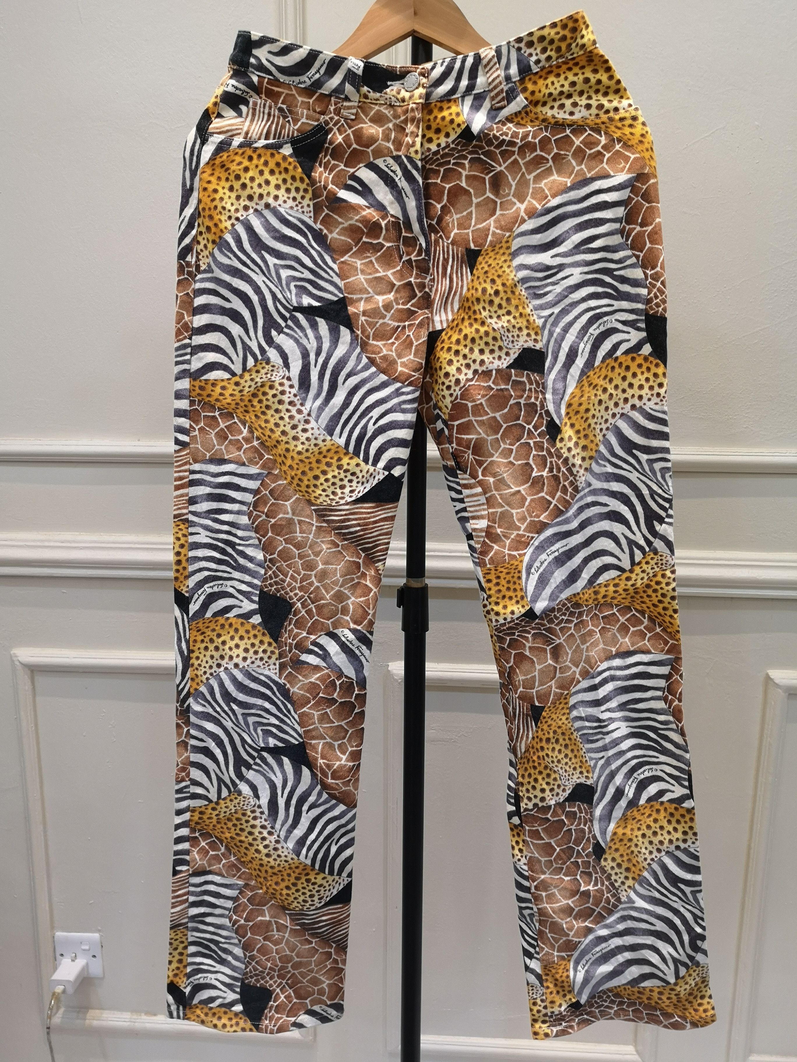 Archival Clothing Vintage Rare Salvatore Ferragamo Print Pants | Grailed