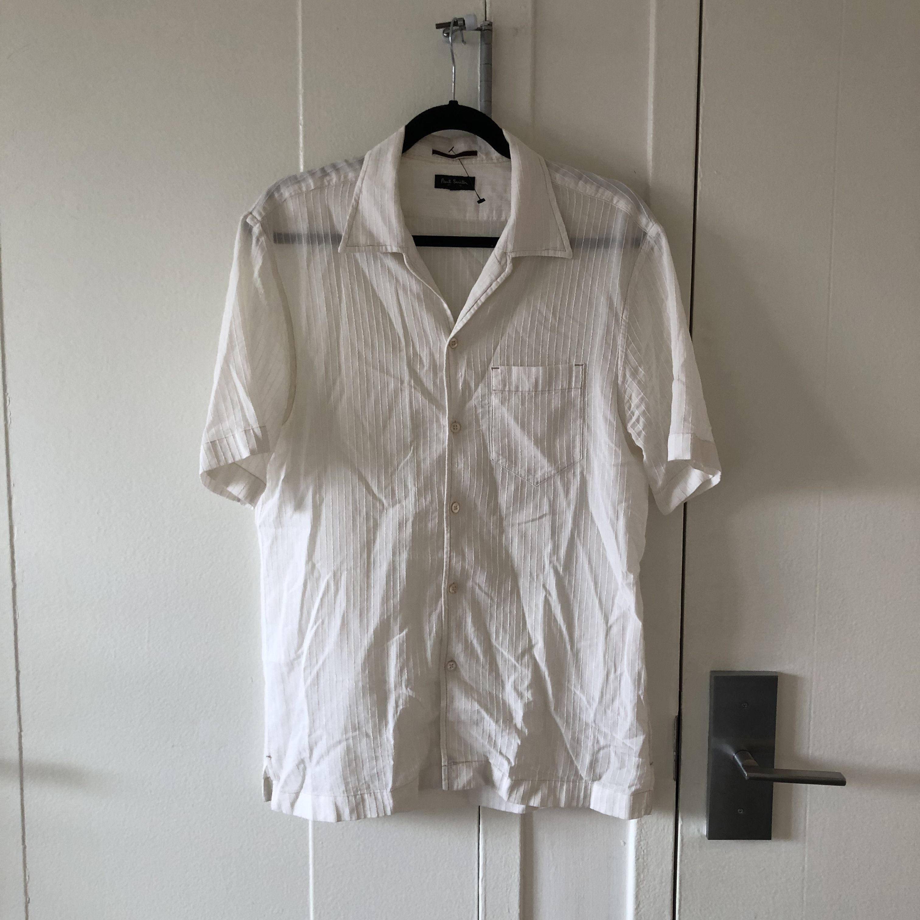 image of Paul Smith Short Sleeve Button Up in White, Men's (Size Large)