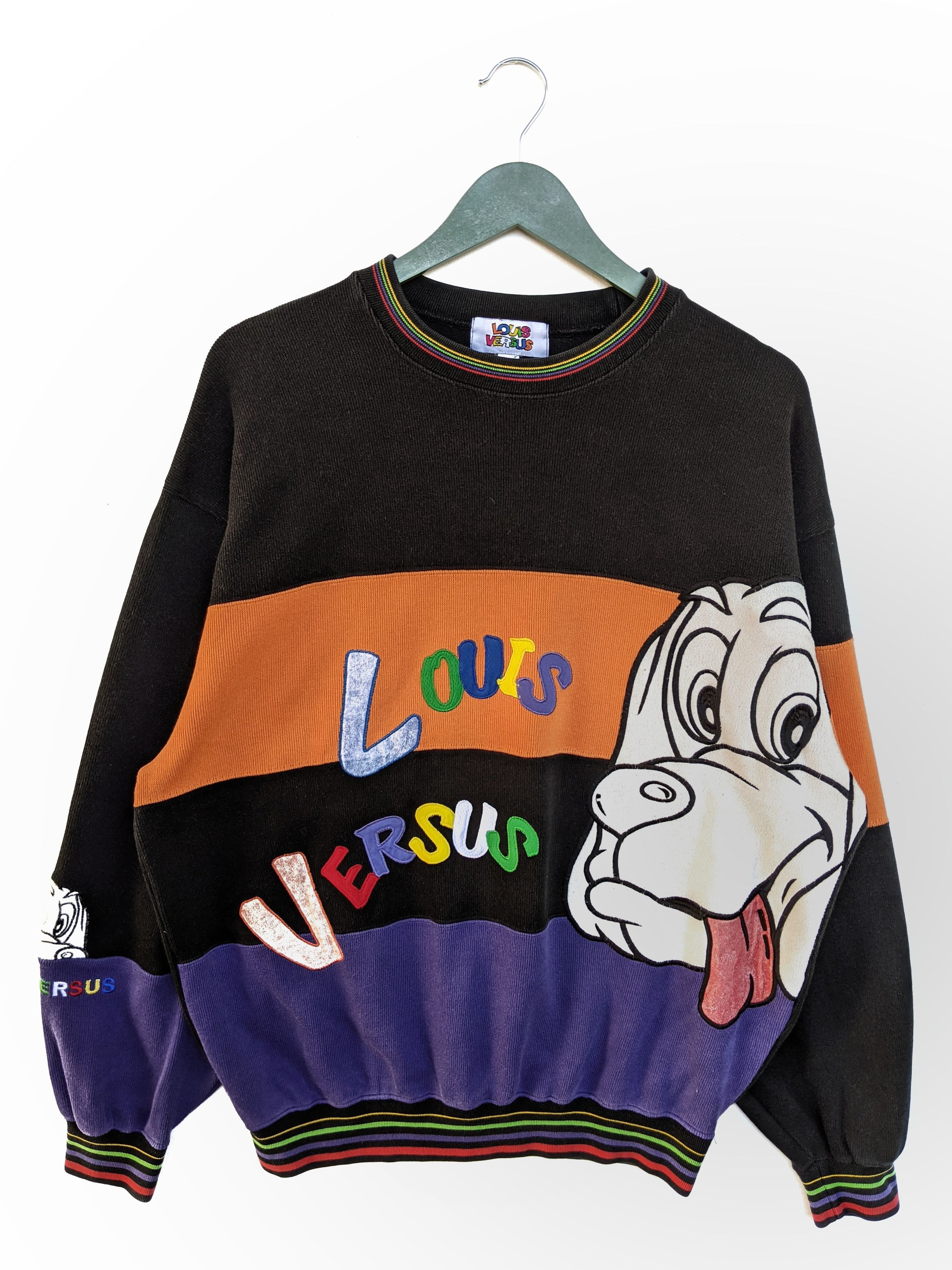 Designer Vintage Louis Versus 3 Tones Sweatshirt Size US XXL / EU 58 / 5 - 1 Thumbnail