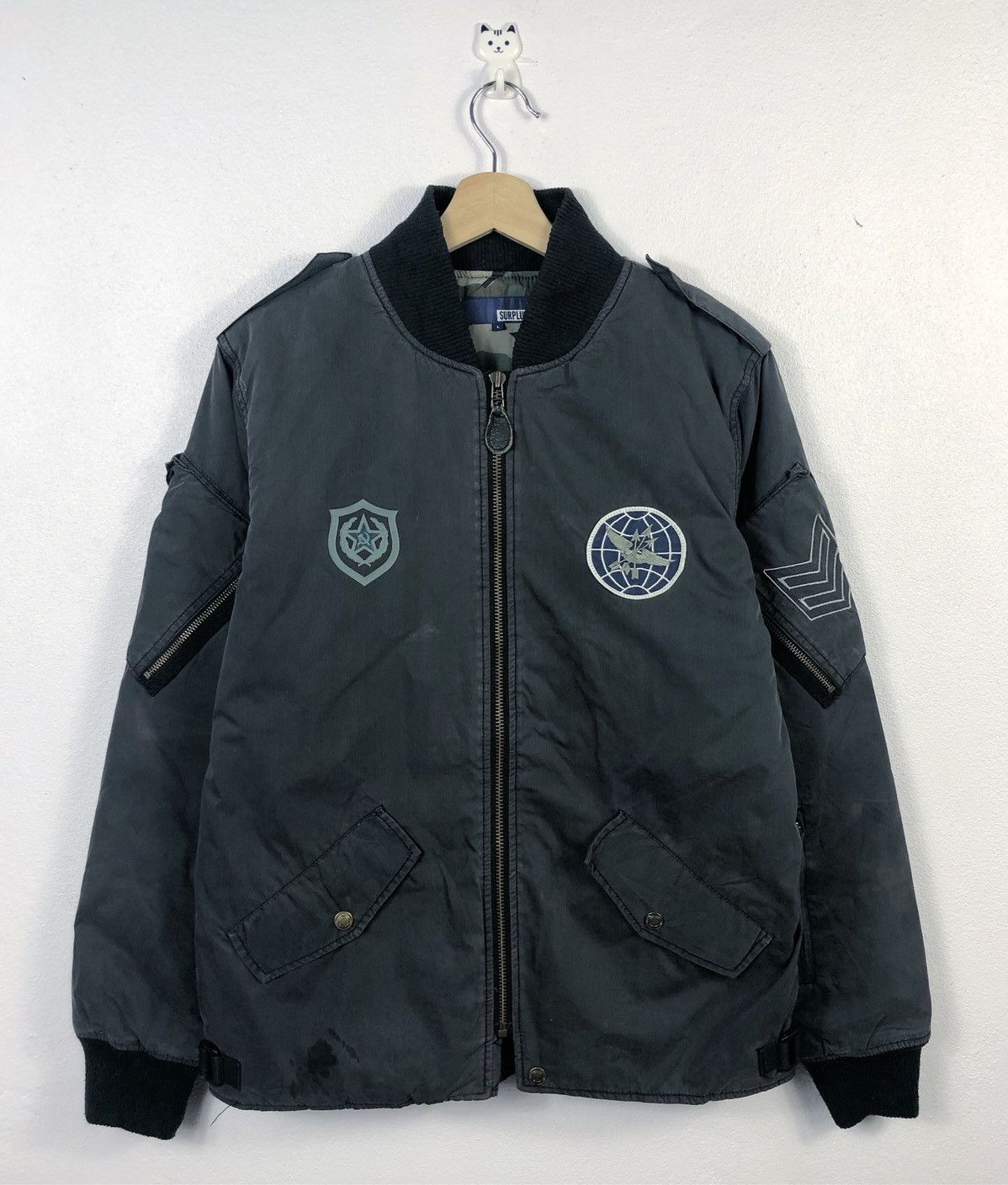 image of Military x Surplus Zipper Jacket / Camo in Grey, Men's (Size Large)