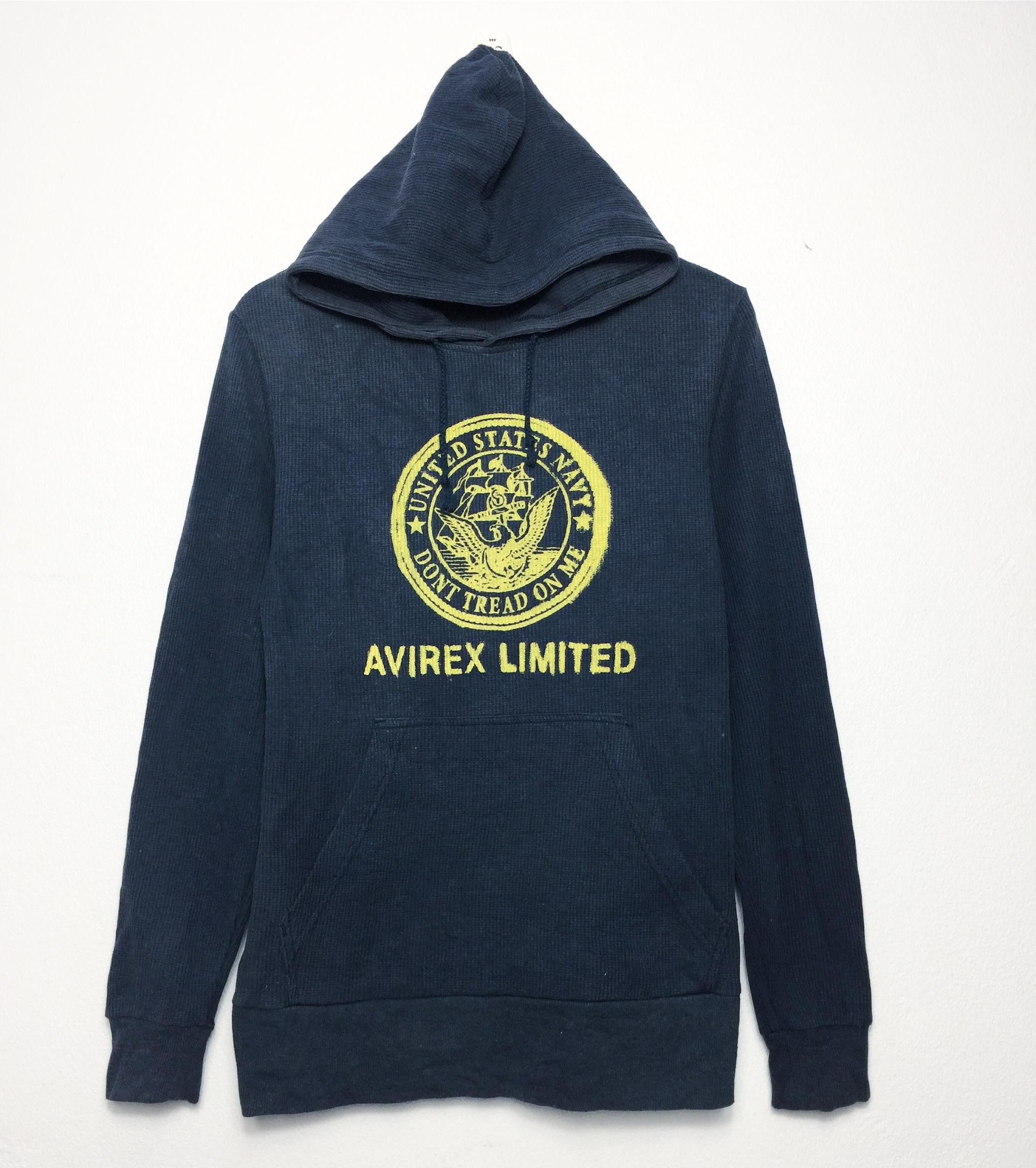 image of Avirex Us Navy Hoodies Sweatshirt in Blue, Men's (Size Small)
