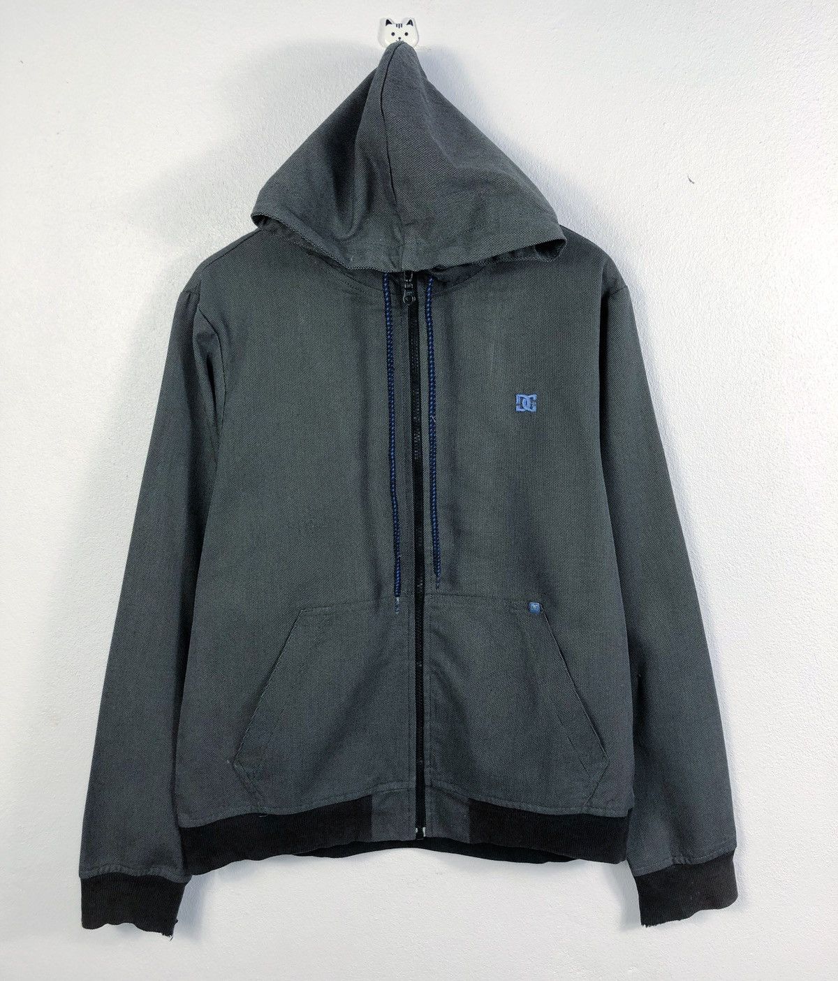 image of Dcshoecousa Dc Zipper Hoodie Jacket in Grey, Men's (Size Small)