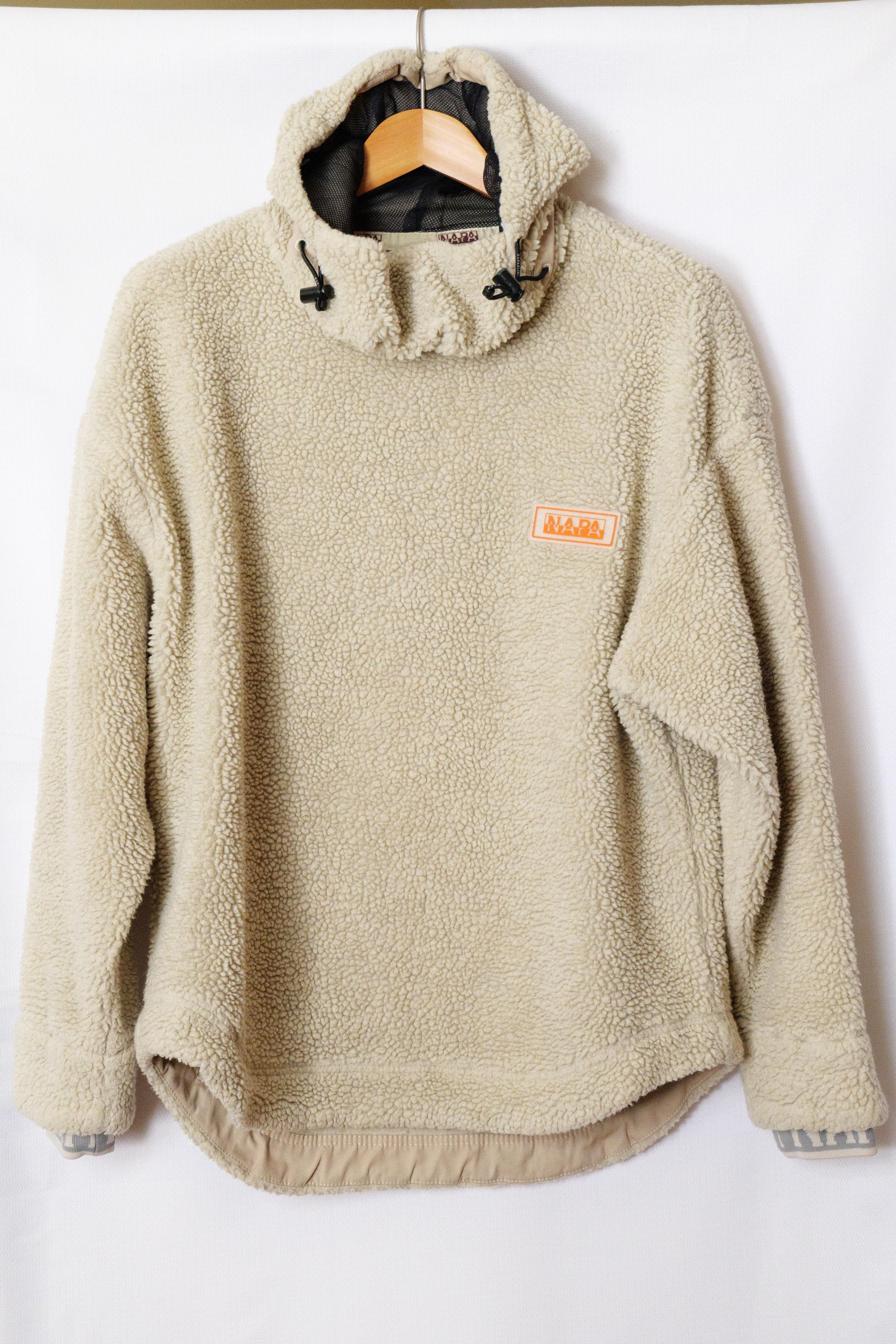 image of Martine Rose Oversized Fleece Anorak in Beige, Men's (Size Small)