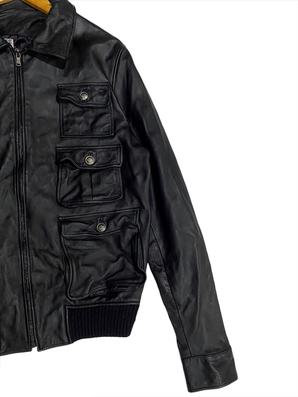 Hysteric Glamour 🧨Korean Y2K 6 pocket Tactical Leather Jacket black colour Size US L / EU 52-54 / 3 - 5 Thumbnail
