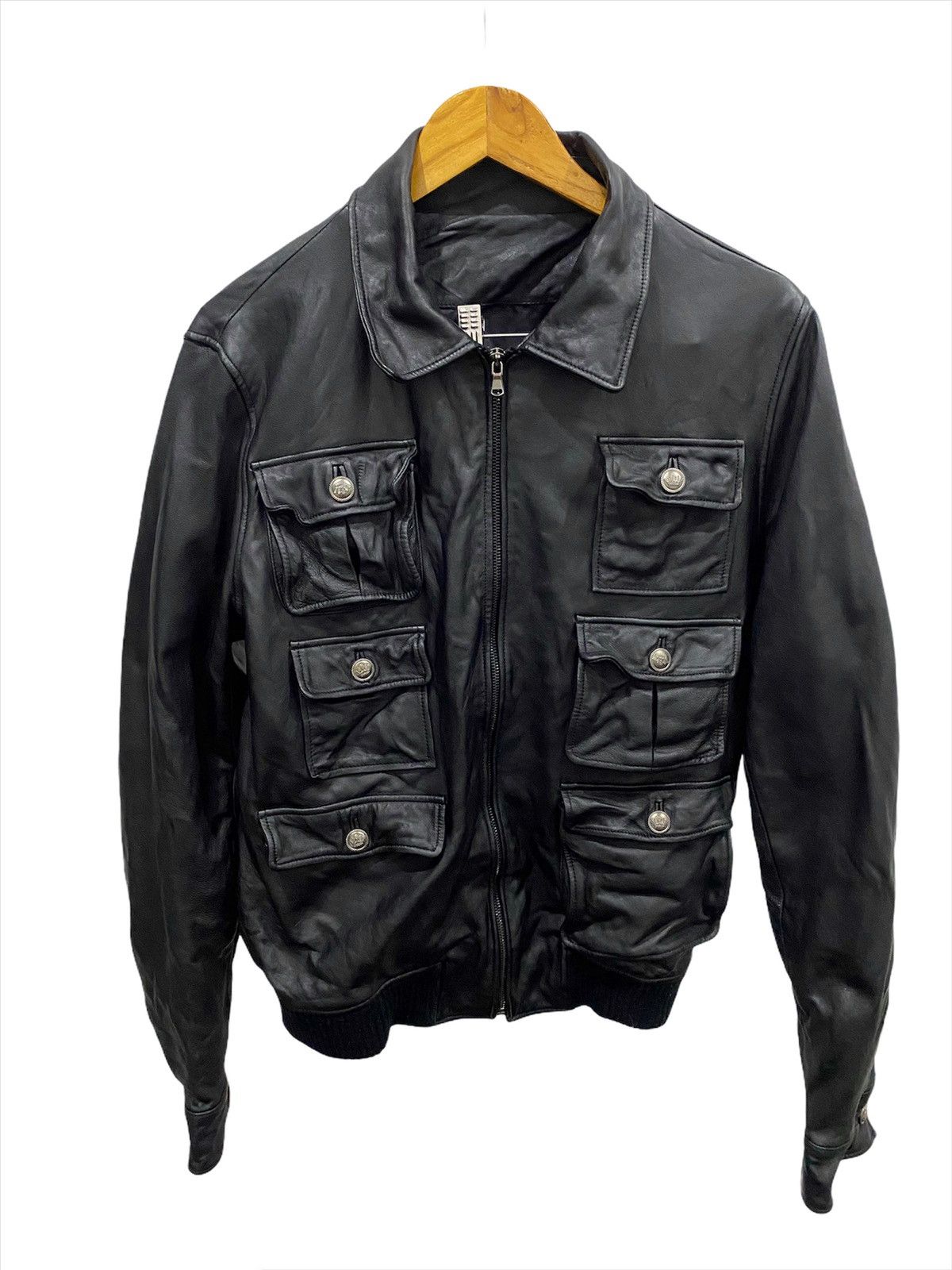Hysteric Glamour 🧨Korean Y2K 6 pocket Tactical Leather Jacket black colour Size US L / EU 52-54 / 3 - 2 Thumbnail