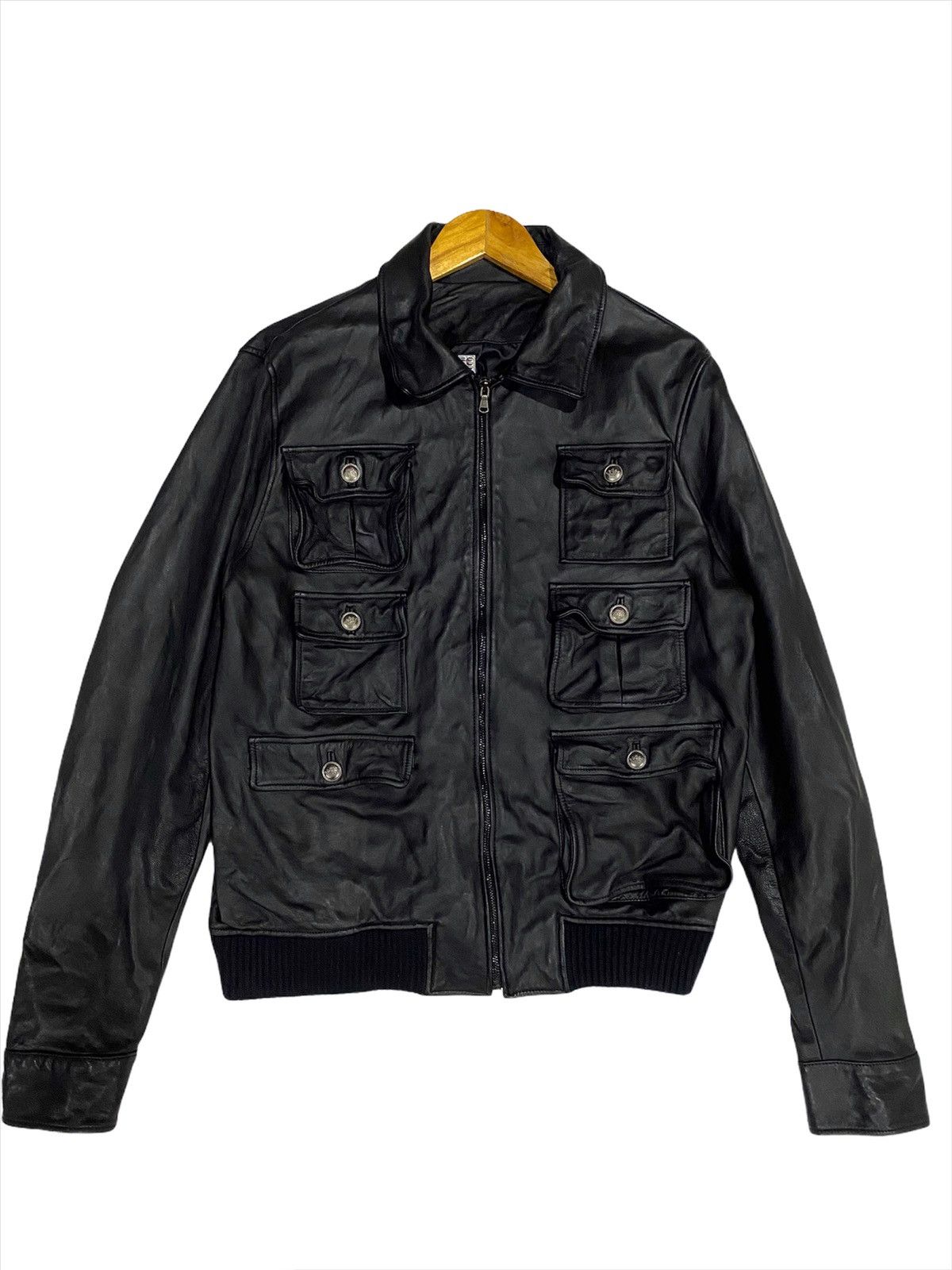 Hysteric Glamour 🧨Korean Y2K 6 pocket Tactical Leather Jacket black colour Size US L / EU 52-54 / 3 - 3 Thumbnail