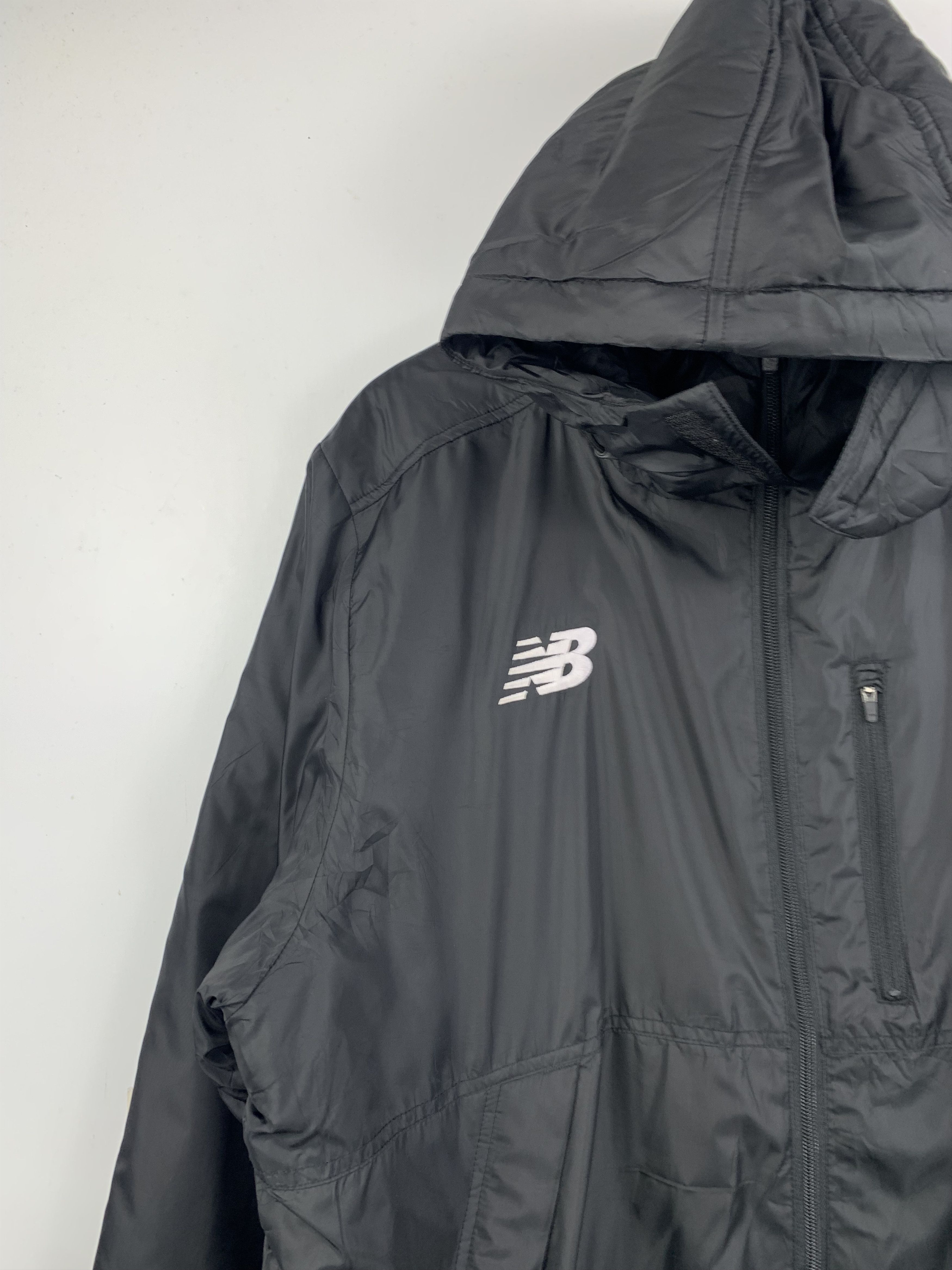 New Balance Vintage New Balance Windproof Hooded Black Jacket Size US XXL / EU 58 / 5 - 4 Thumbnail