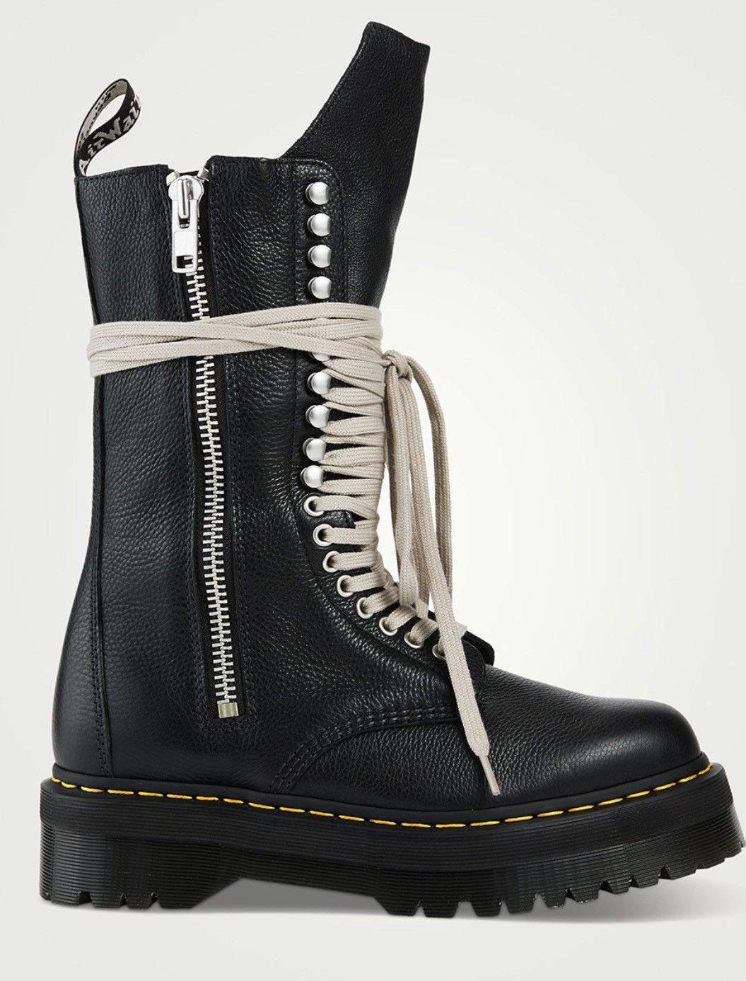 image of Dr Martens x Rick Owens Dr. Martens Strobe Leather Boots in Black, Men's (Size 13)