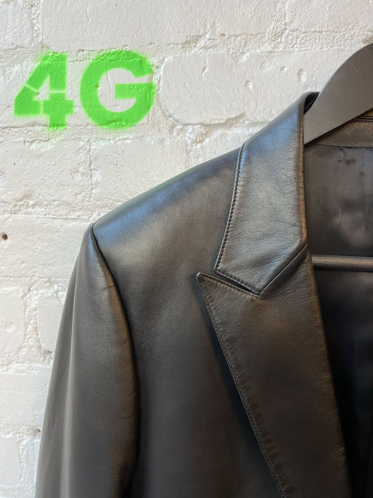 Celine × Hedi Slimane Celine SS19 RUNWAY NEW LEATHER PEACOAT JACKET EU50 Size US M / EU 48-50 / 2 - 9 Thumbnail