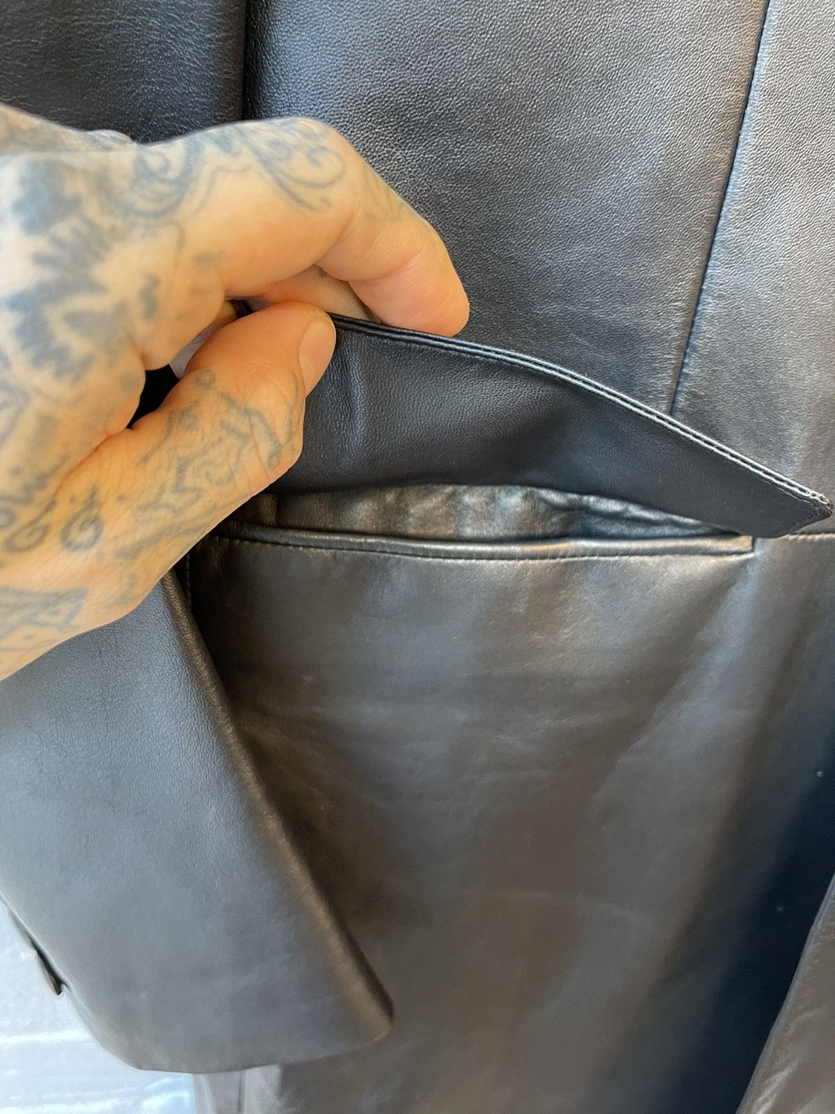 Celine × Hedi Slimane Celine SS19 RUNWAY NEW LEATHER PEACOAT JACKET EU50 Size US M / EU 48-50 / 2 - 11 Thumbnail