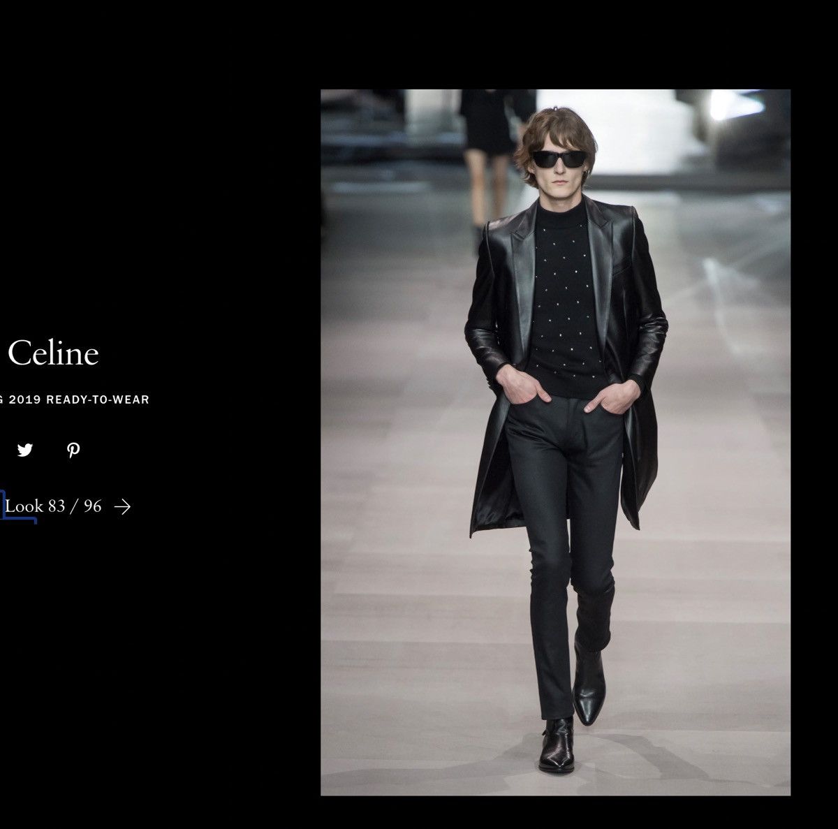 Celine × Hedi Slimane Celine SS19 RUNWAY NEW LEATHER PEACOAT JACKET EU50 Size US M / EU 48-50 / 2 - 2 Thumbnail