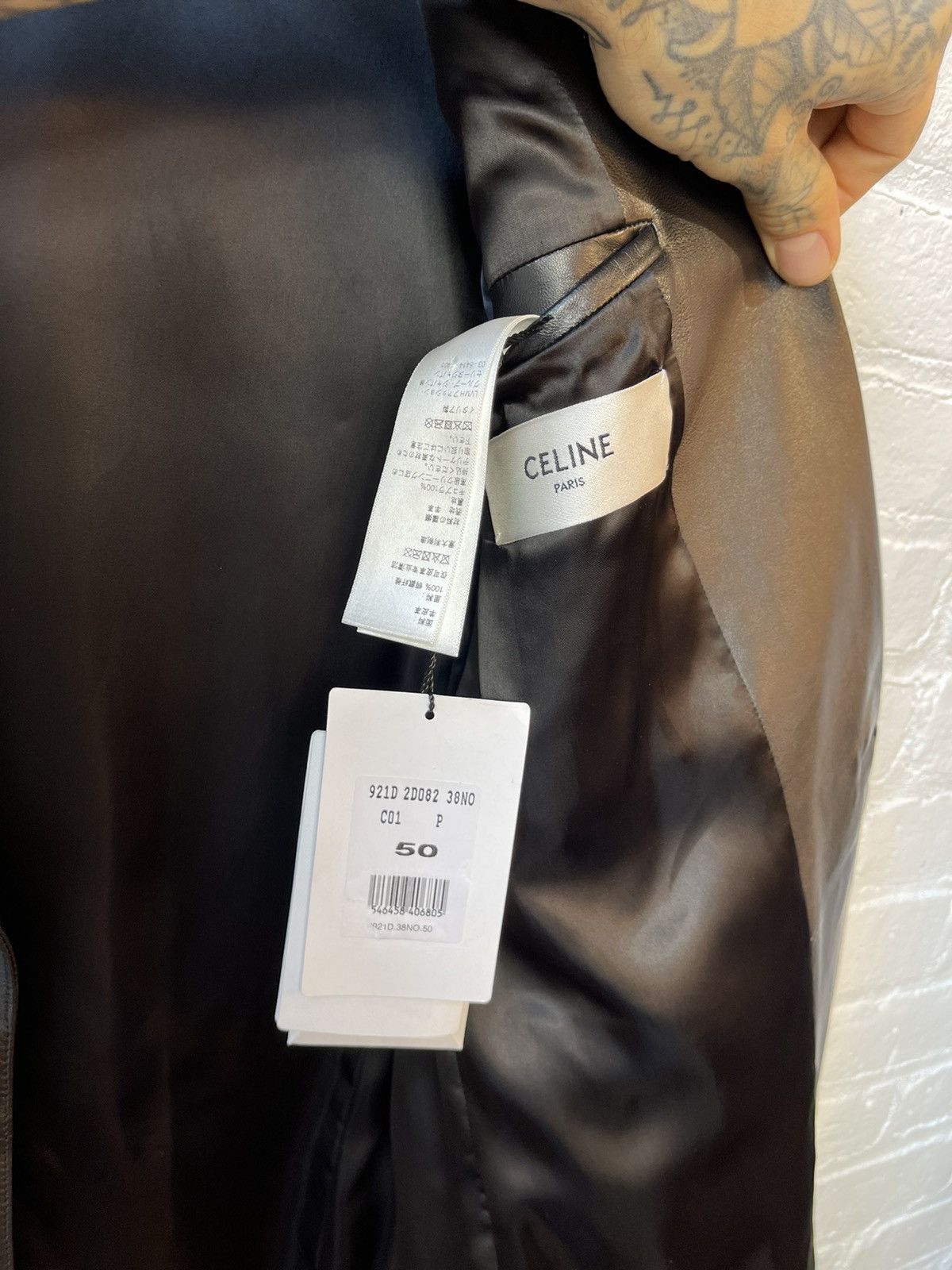 Celine × Hedi Slimane Celine SS19 RUNWAY NEW LEATHER PEACOAT JACKET EU50 Size US M / EU 48-50 / 2 - 14 Thumbnail