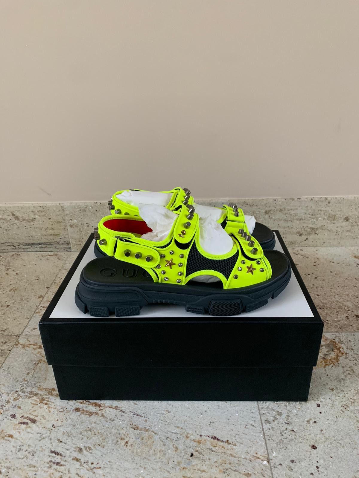 Gucci Flashtrek Sandals in Neon Green Size US 14 / EU 47 - 2 Thumbnail