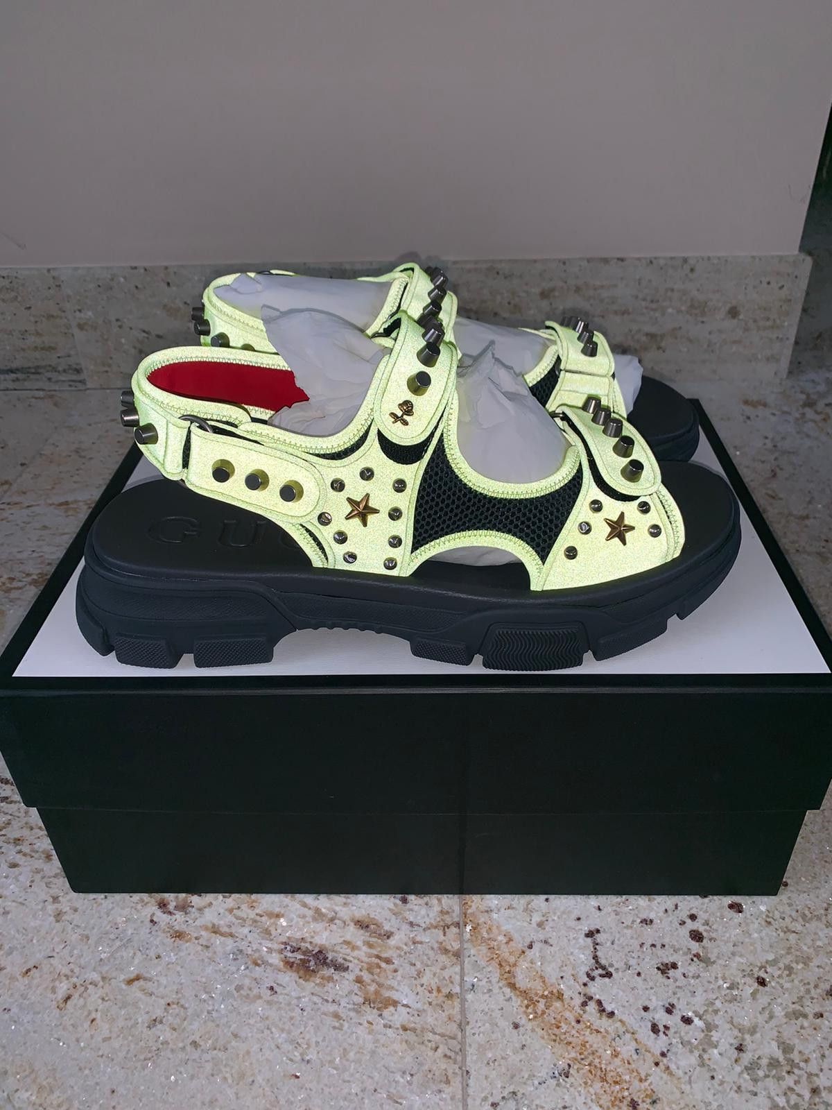 Gucci Flashtrek Sandals in Neon Green Size US 14 / EU 47 - 1 Thumbnail