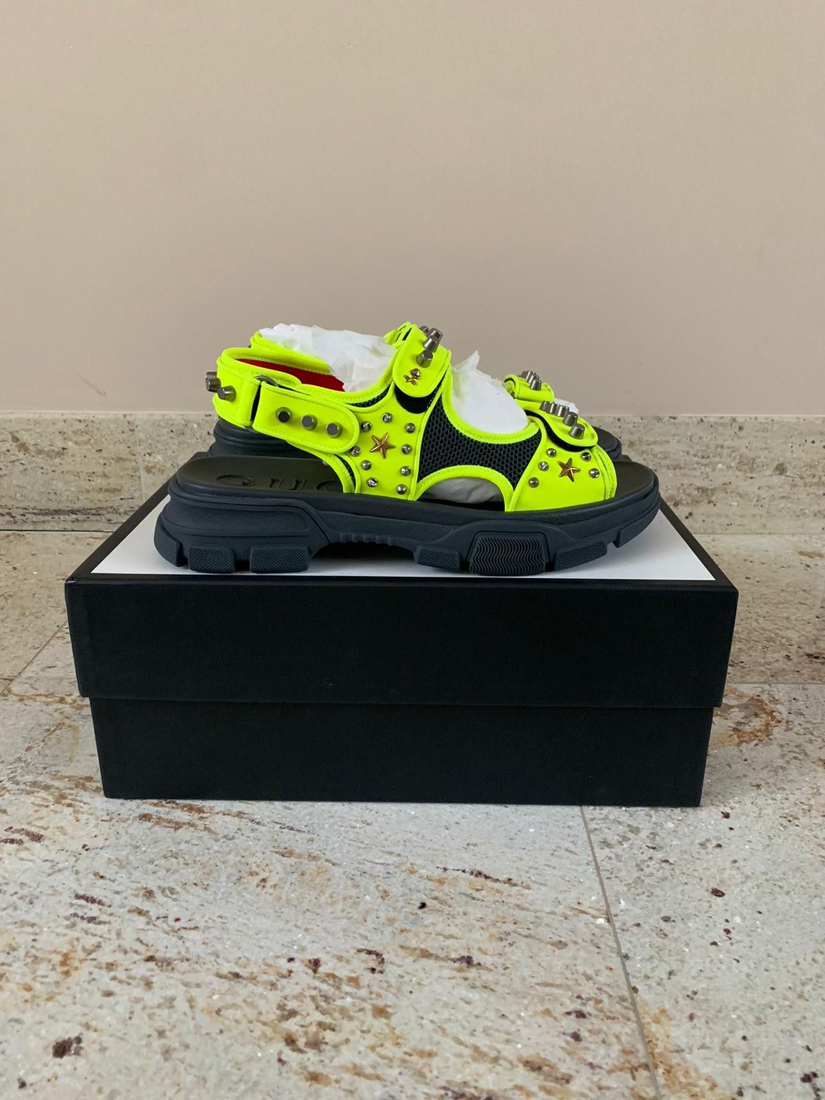 Gucci Flashtrek Sandals in Neon Green Size US 14 / EU 47 - 3 Thumbnail