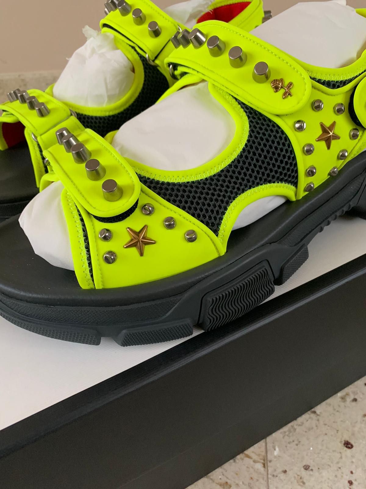 Gucci Flashtrek Sandals in Neon Green Size US 14 / EU 47 - 9 Thumbnail