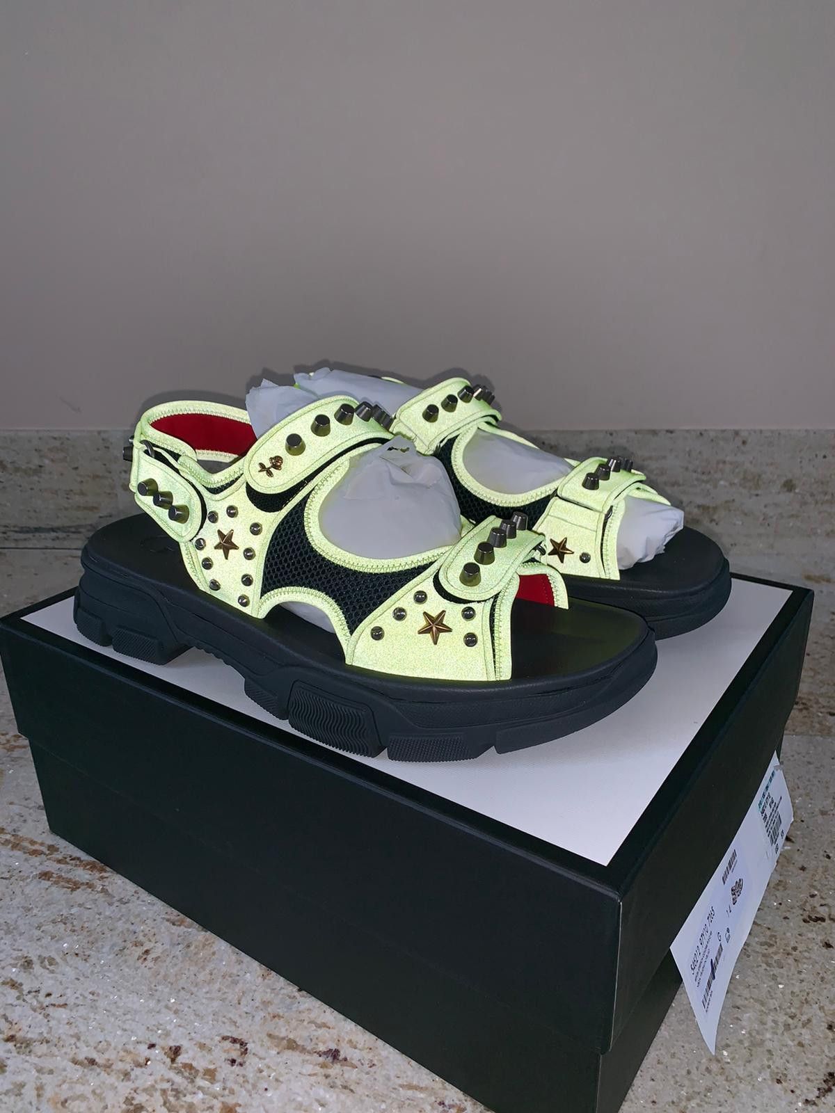 Gucci Flashtrek Sandals in Neon Green Size US 14 / EU 47 - 13 Thumbnail