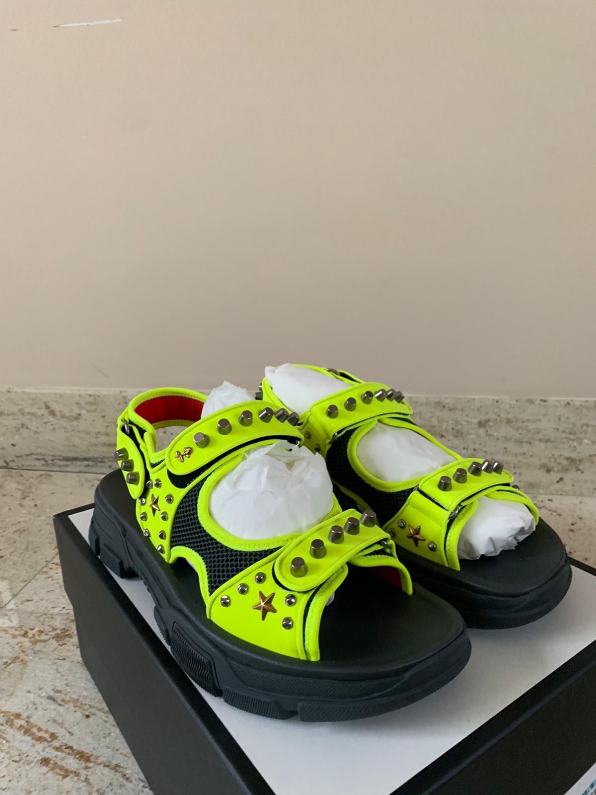 Gucci Flashtrek Sandals in Neon Green Size US 14 / EU 47 - 5 Thumbnail