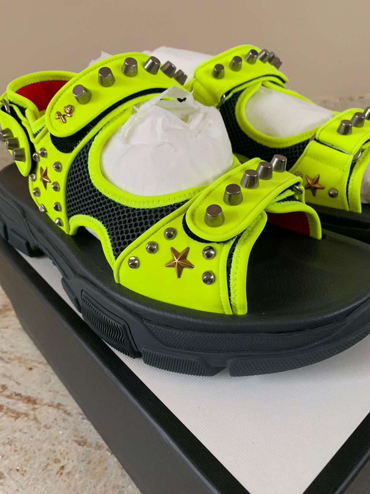 Gucci Flashtrek Sandals in Neon Green Size US 14 / EU 47 - 4 Thumbnail