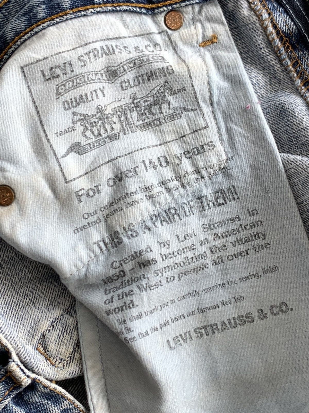 Levi's Vintage Levis 534 Made in France Distressed Denim Jeans Size US 27 - 9 Thumbnail