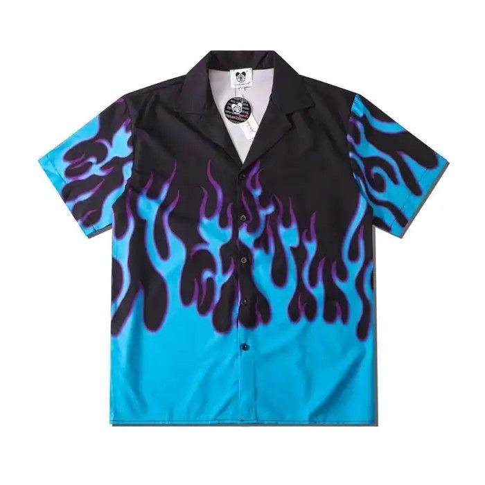 Blue flame store button up shirt