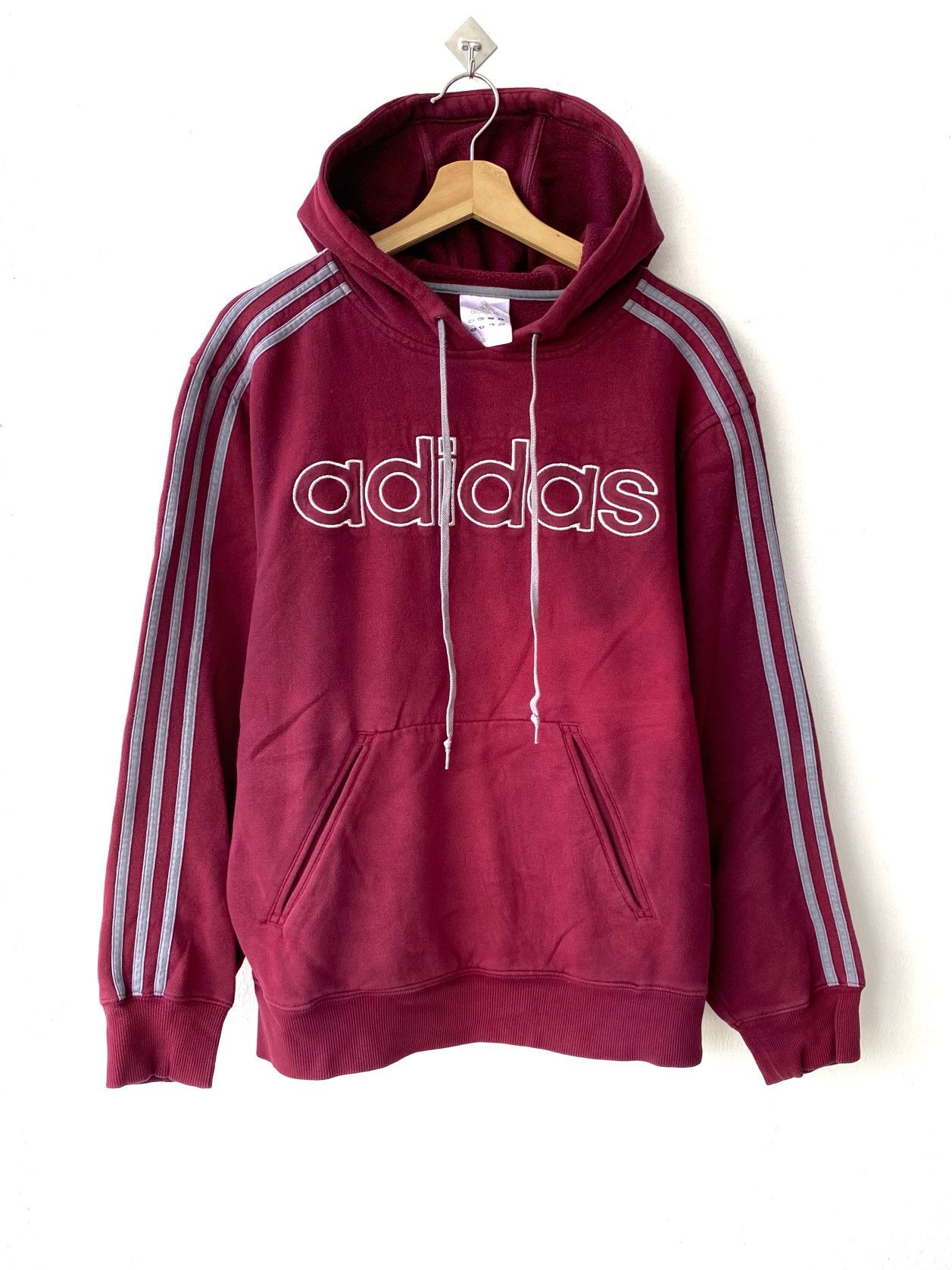 Adidas Vintage Adidas Spellout Embroidered Logo Pullover Hoodies Size US M / EU 48-50 / 2 - 1 Thumbnail