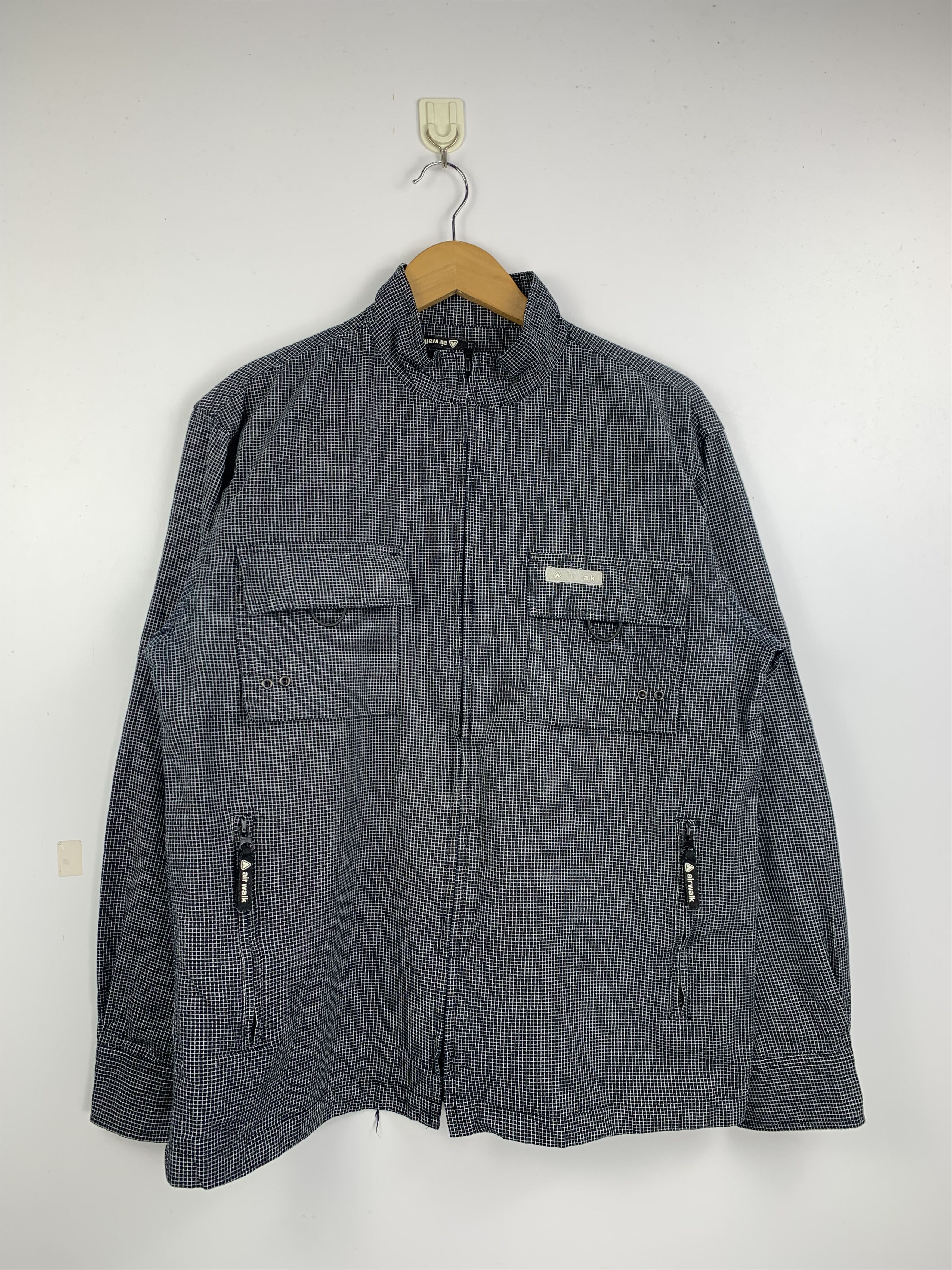 Airwalk Vintage AIRWALK Checkered Zip Up Light Jacket Size US L / EU 52-54 / 3 - 1 Thumbnail