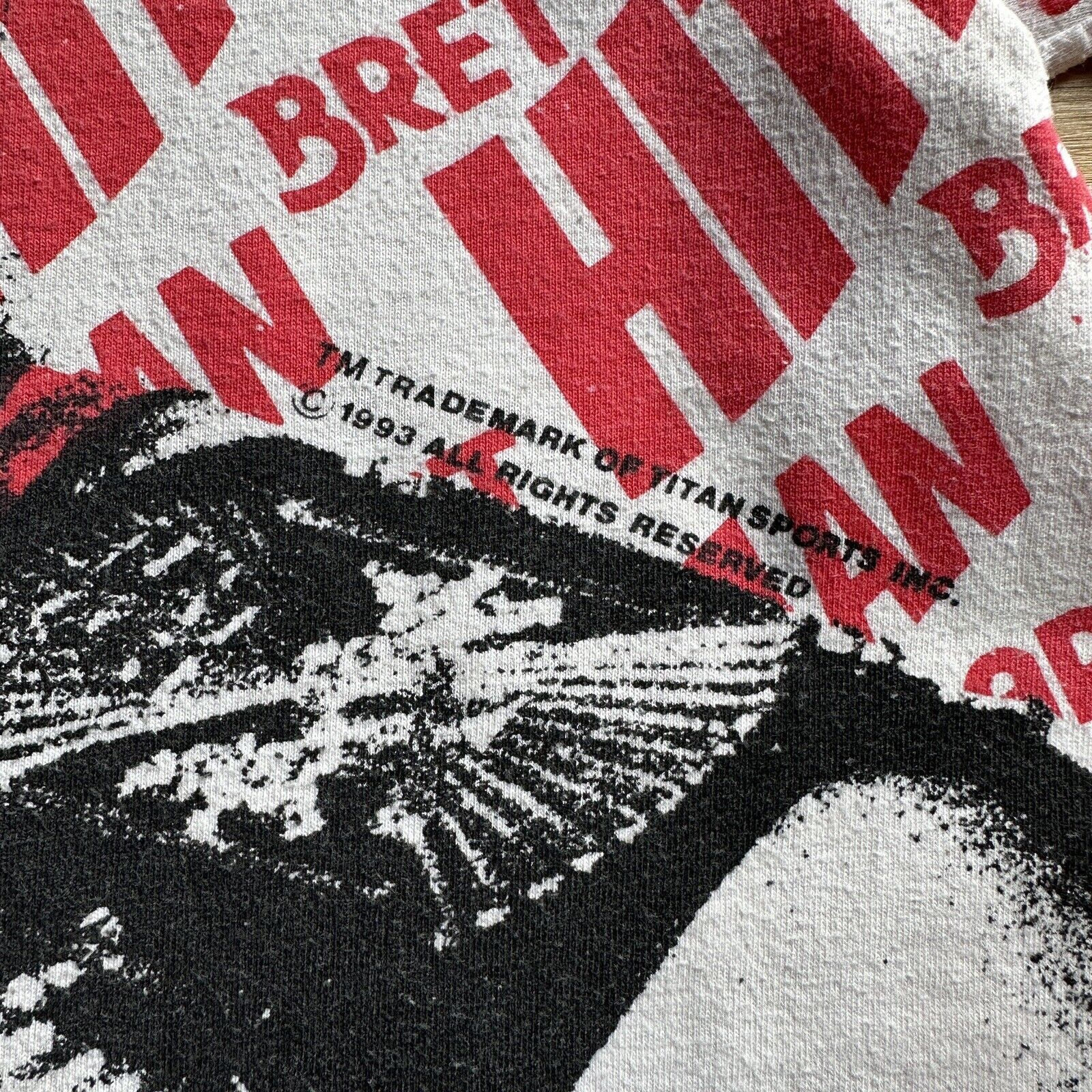 Vintage Rare 1993 WWF Bret Hart All Over Print AOP T-shirt