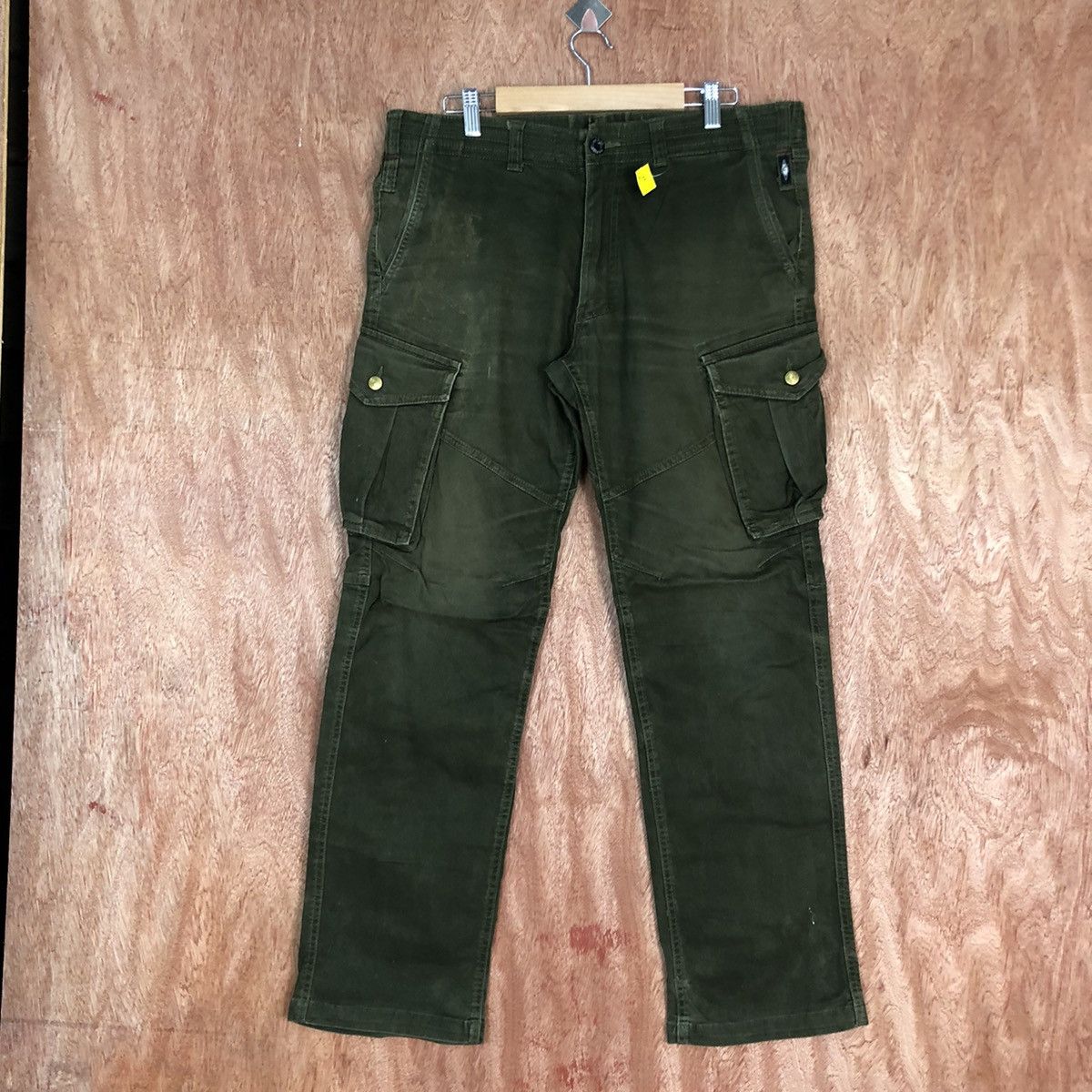 image of Vintage Geride Green Faded Multipocket Cargo Pants 1756, Men's (Size 34)