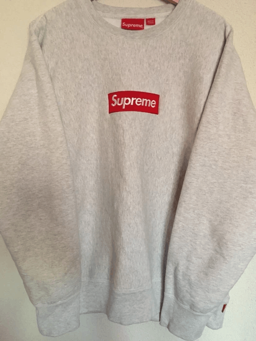 image of Supreme Boxlogo Crewneck Grey F/w 18, Men's (Size Large)