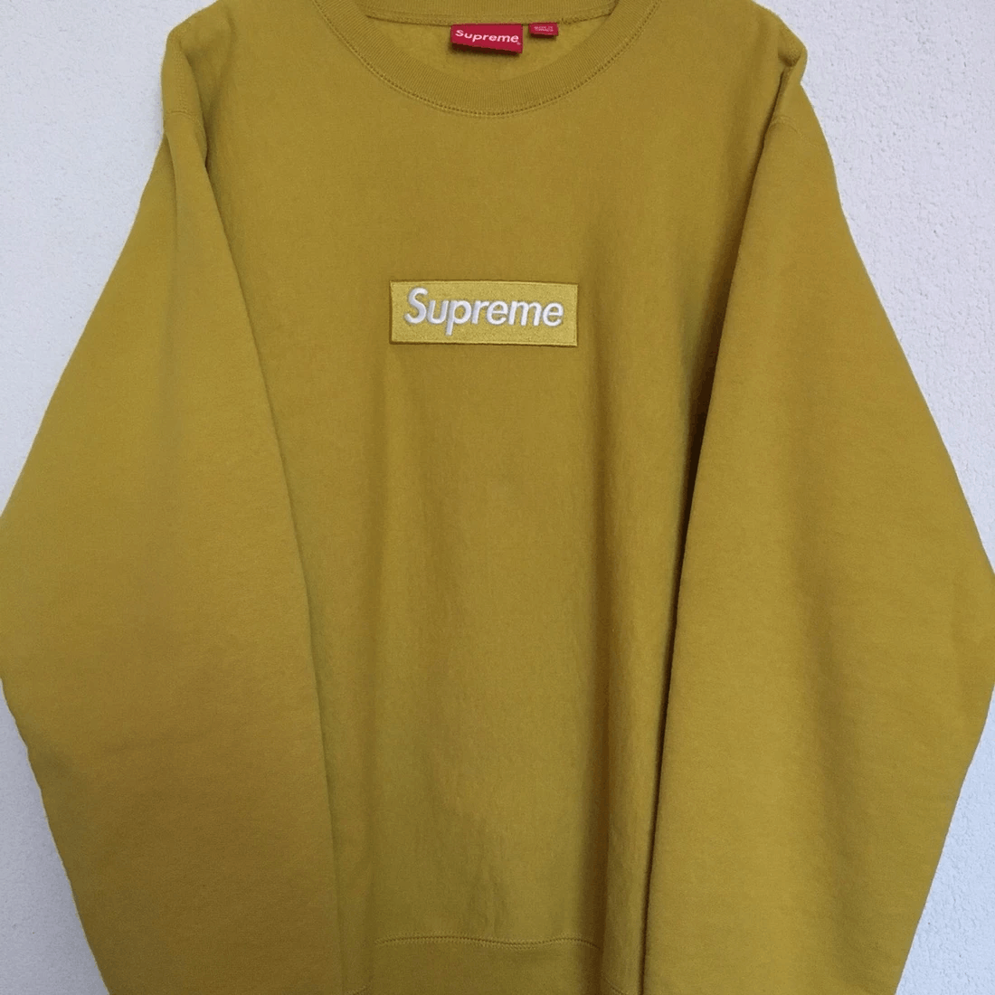 image of Supreme Boxlogo Crewneck F/w 18 in Mustard, Men's