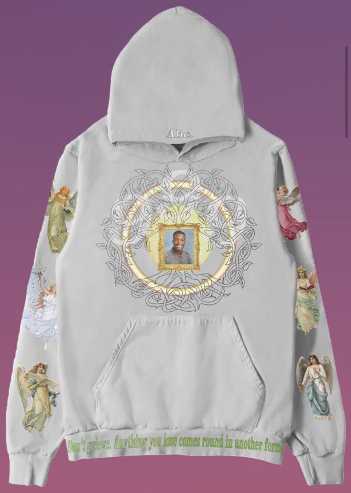 image of S Advisory Board Crystals Juice Wrld Hoodie 999 Club Gray in Grey, Men's (Size Small)
