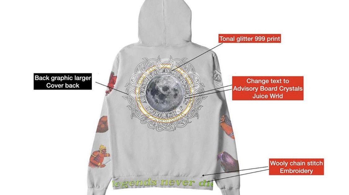 999 Club S Advisory Board Crystals Juice Wrld Hoodie 999 Club Gray Size US S / EU 44-46 / 1 - 5 Thumbnail