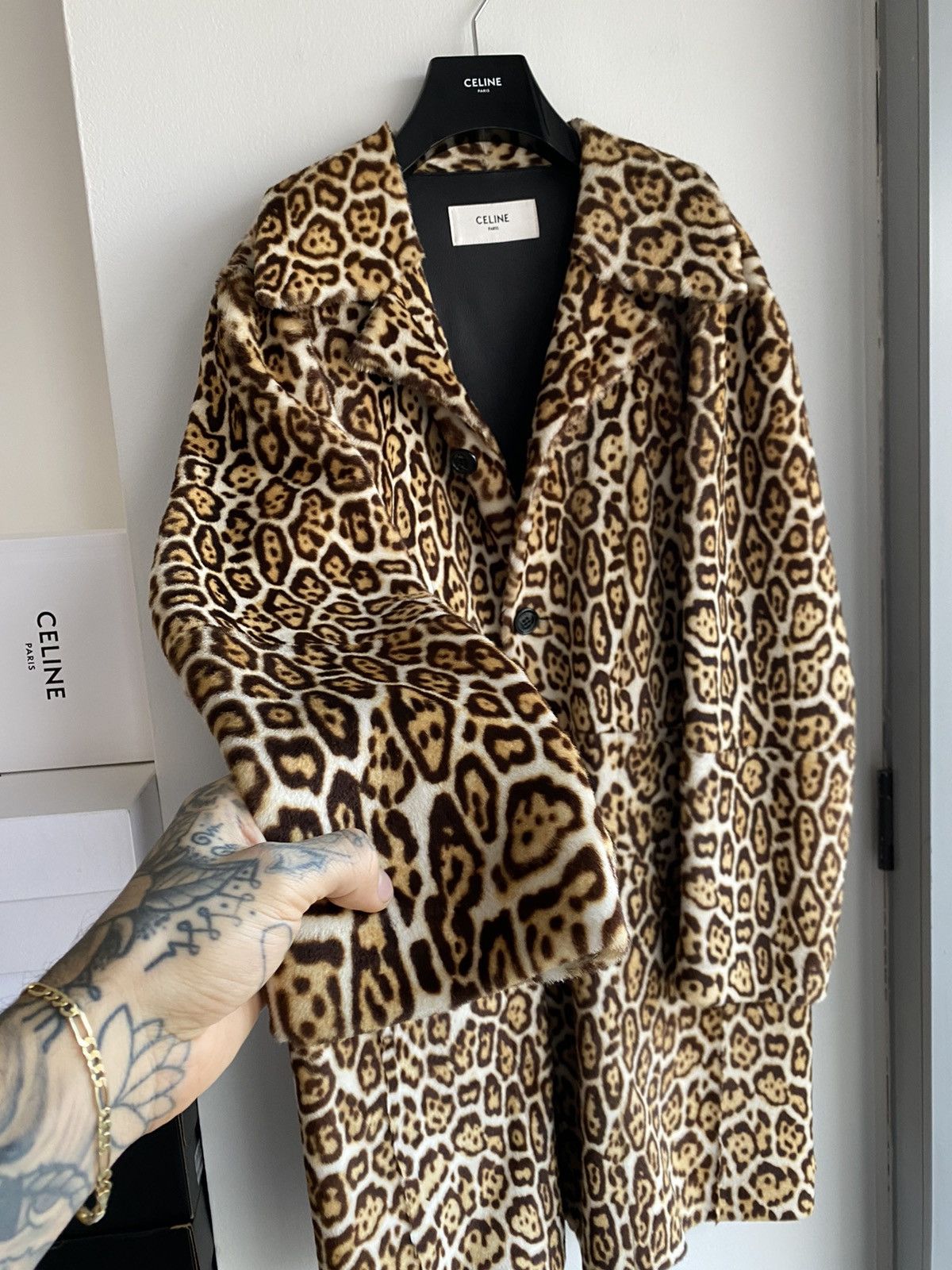 Celine Celine NEW FW19 FUR LEOPARD Leather Jacket Coat $10K | Grailed