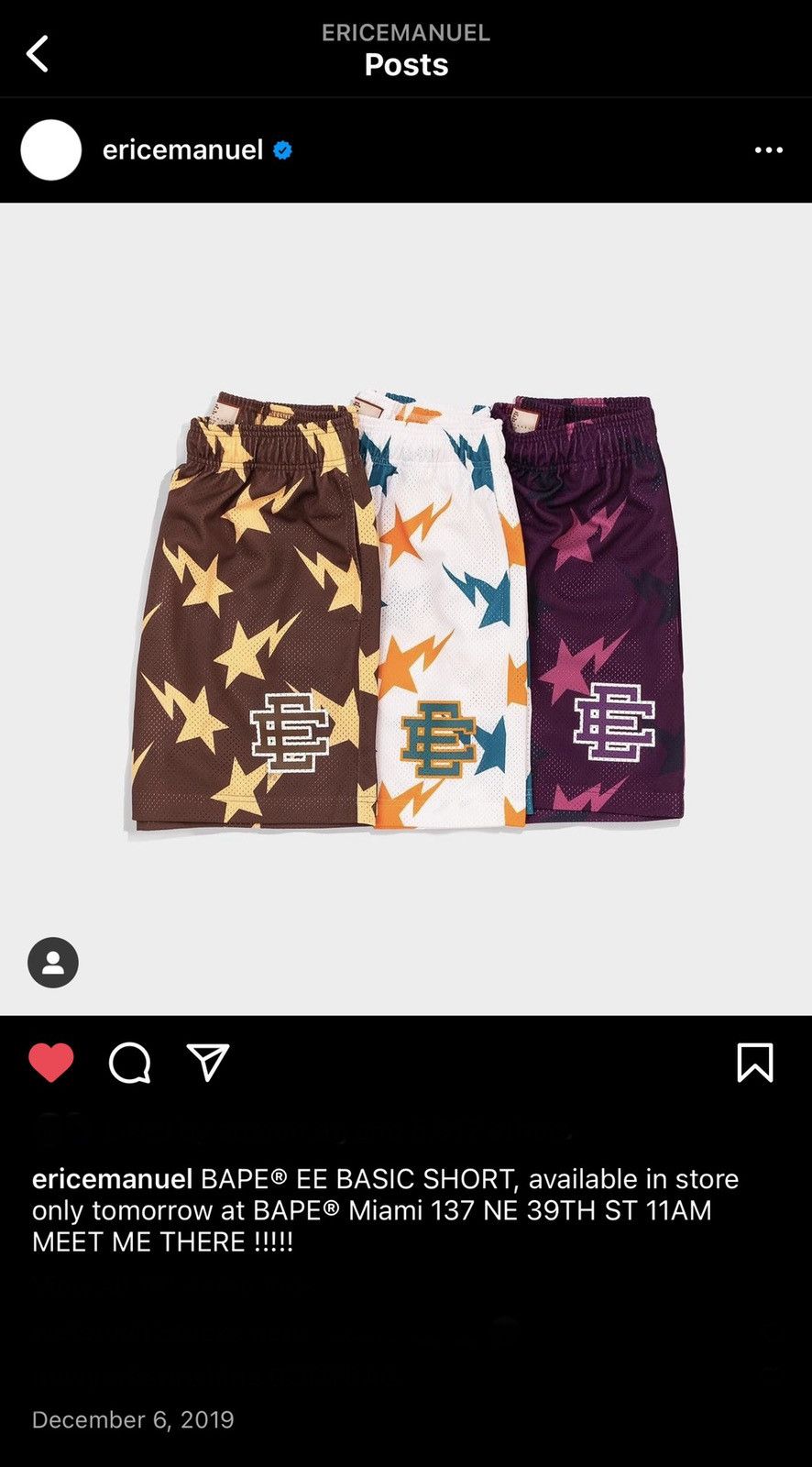 Bape × Eric Emanuel NEW Eric Emanuel x Bape Miami Shorts Large Size US 34 / EU 50 - 17 Thumbnail
