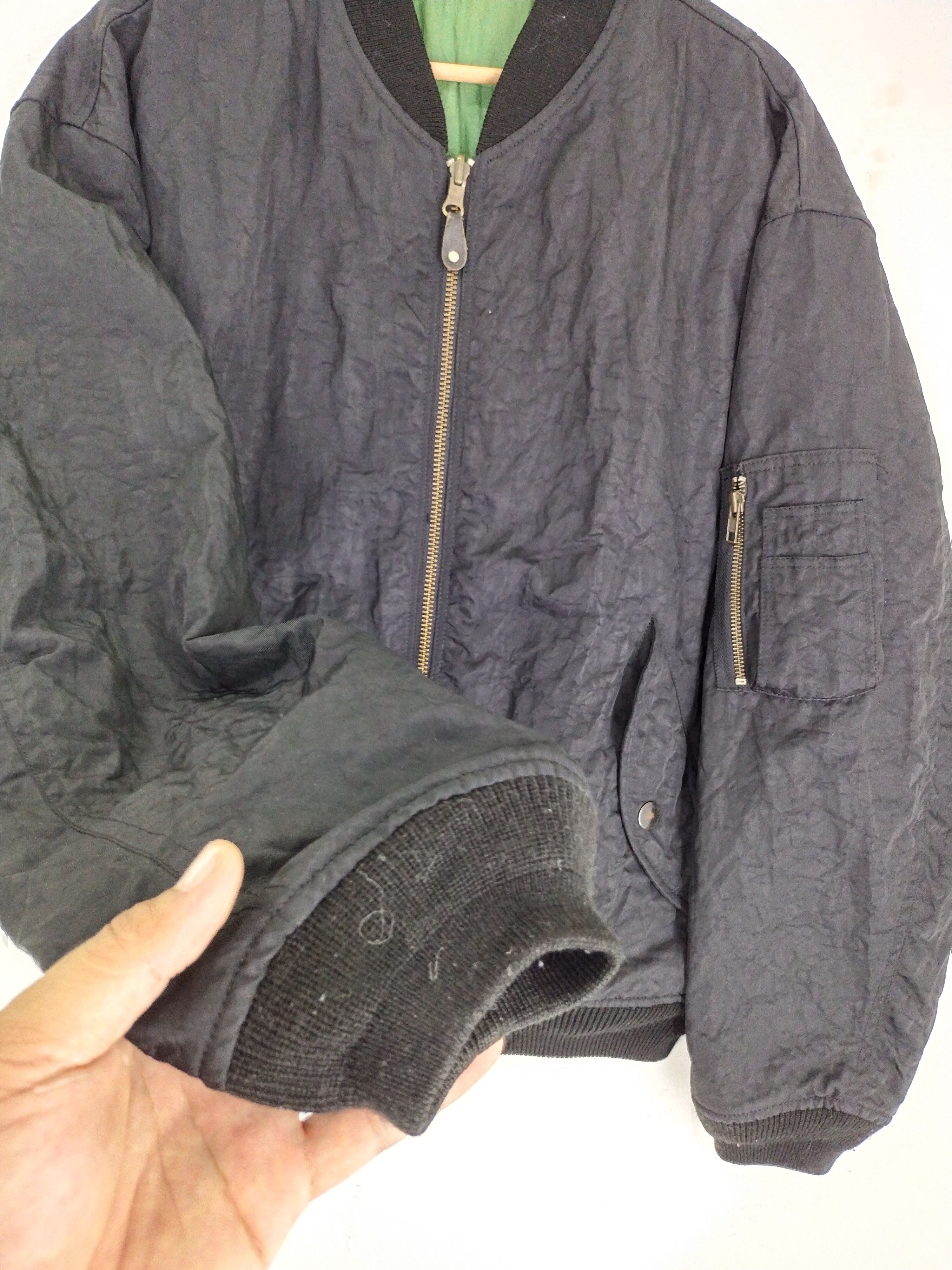 Japanese Brand Vintage 80s Designer by N. Masaki Reversible Bomber Jacket Size US L / EU 52-54 / 3 - 6 Thumbnail