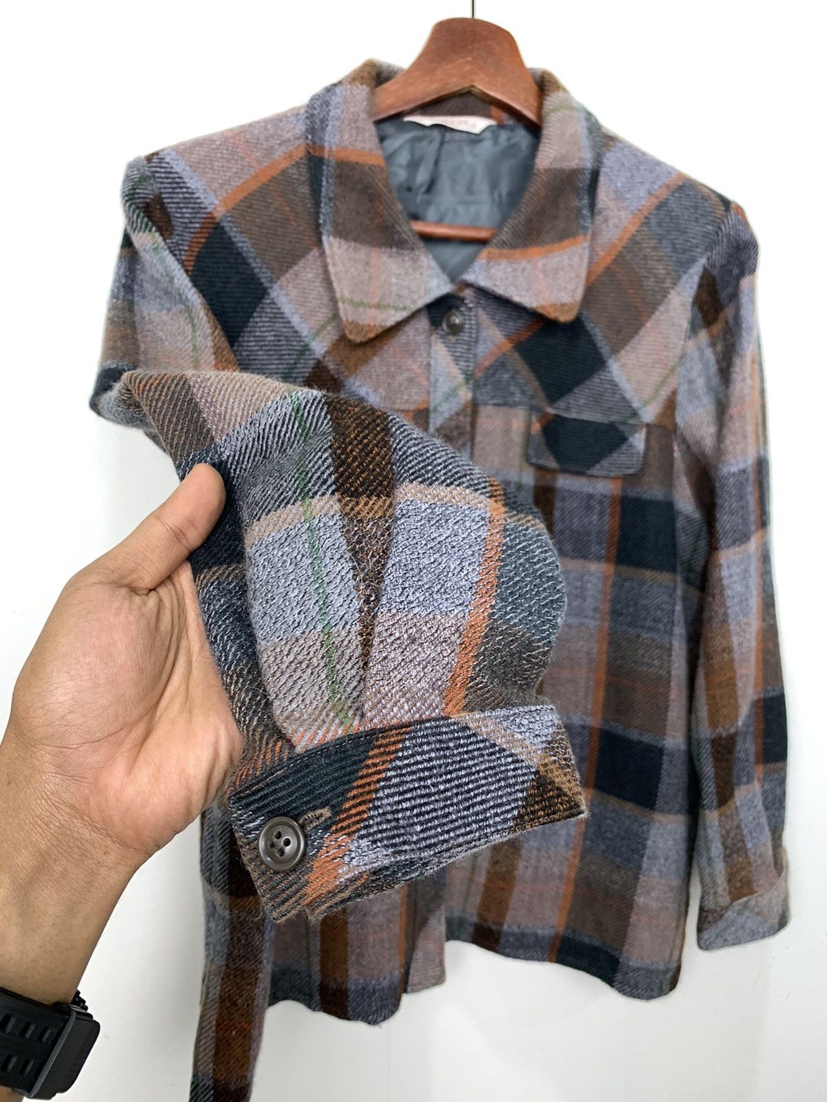Woolrich Woolen Mills FOREST Wool Mohair Plaid Checker Retro Trucker Chore Jacket Size US L / EU 52-54 / 3 - 9 Thumbnail