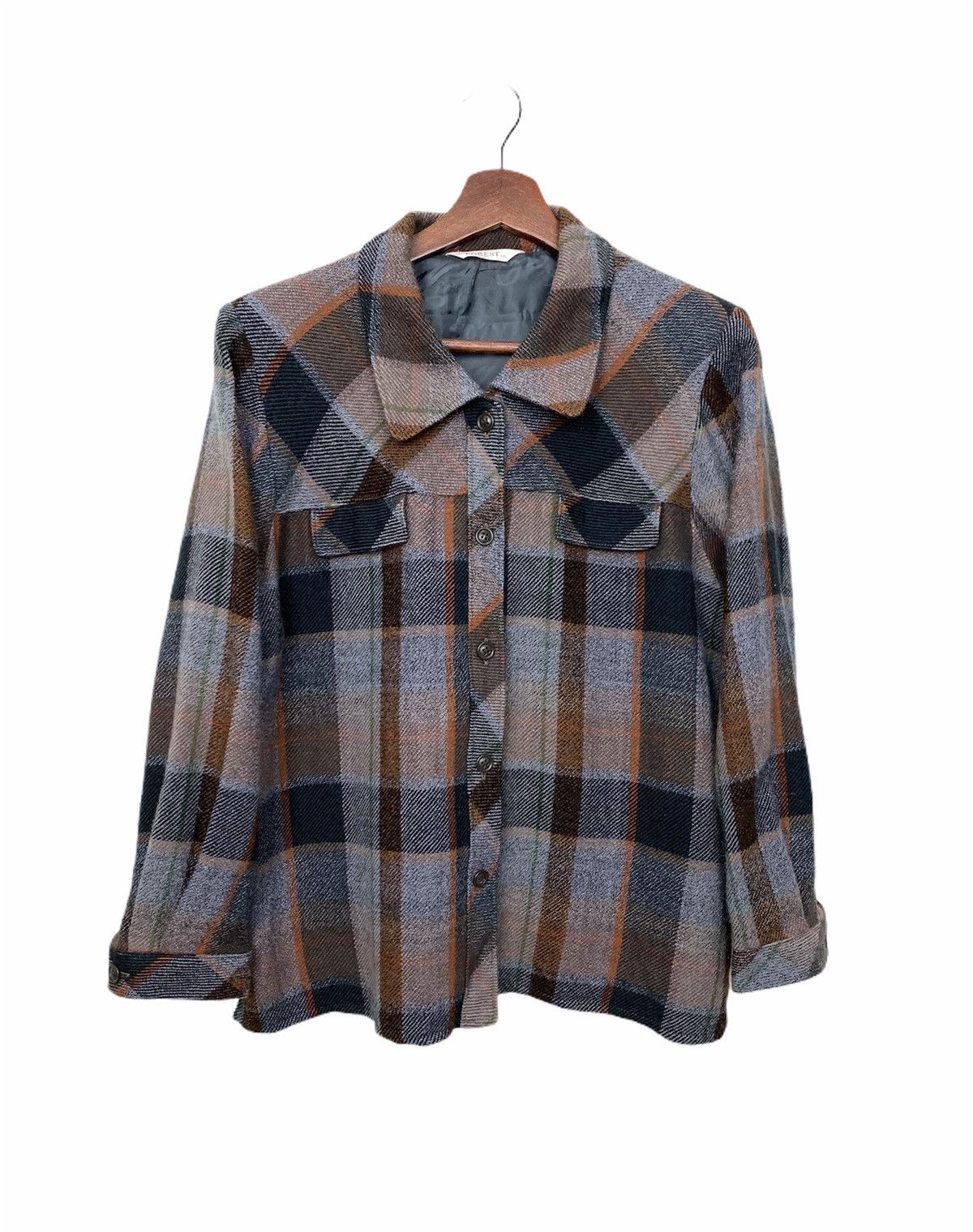 Woolrich Woolen Mills FOREST Wool Mohair Plaid Checker Retro Trucker Chore Jacket Size US L / EU 52-54 / 3 - 1 Thumbnail