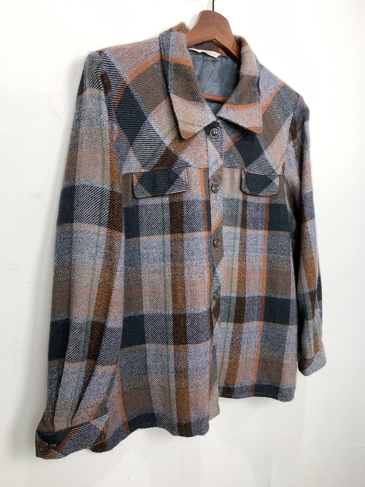 Woolrich Woolen Mills FOREST Wool Mohair Plaid Checker Retro Trucker Chore Jacket Size US L / EU 52-54 / 3 - 6 Thumbnail