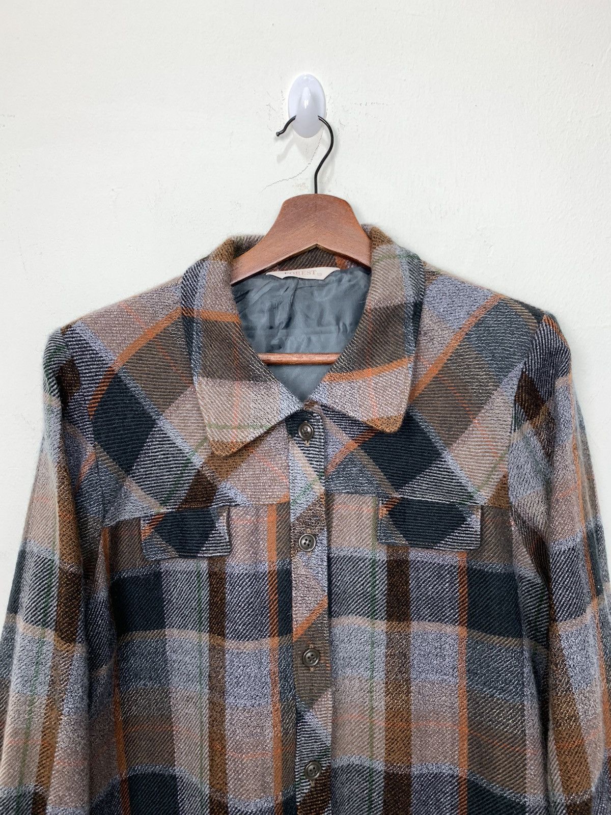 Woolrich Woolen Mills FOREST Wool Mohair Plaid Checker Retro Trucker Chore Jacket Size US L / EU 52-54 / 3 - 4 Thumbnail