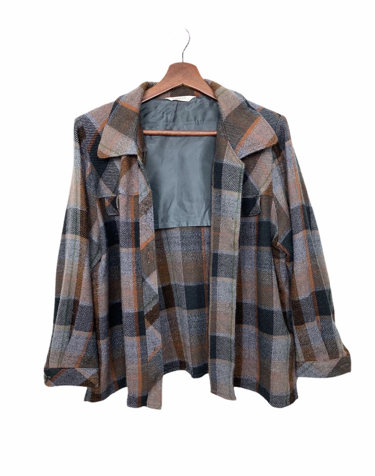 Woolrich Woolen Mills FOREST Wool Mohair Plaid Checker Retro Trucker Chore Jacket Size US L / EU 52-54 / 3 - 3 Thumbnail