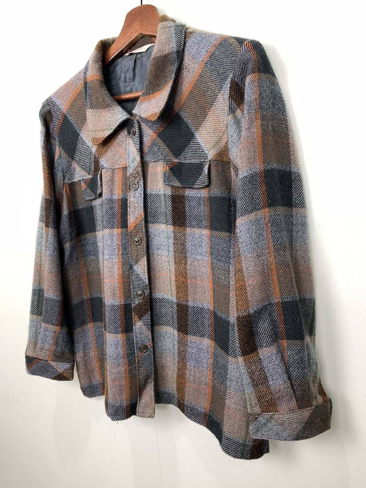 Woolrich Woolen Mills FOREST Wool Mohair Plaid Checker Retro Trucker Chore Jacket Size US L / EU 52-54 / 3 - 7 Thumbnail