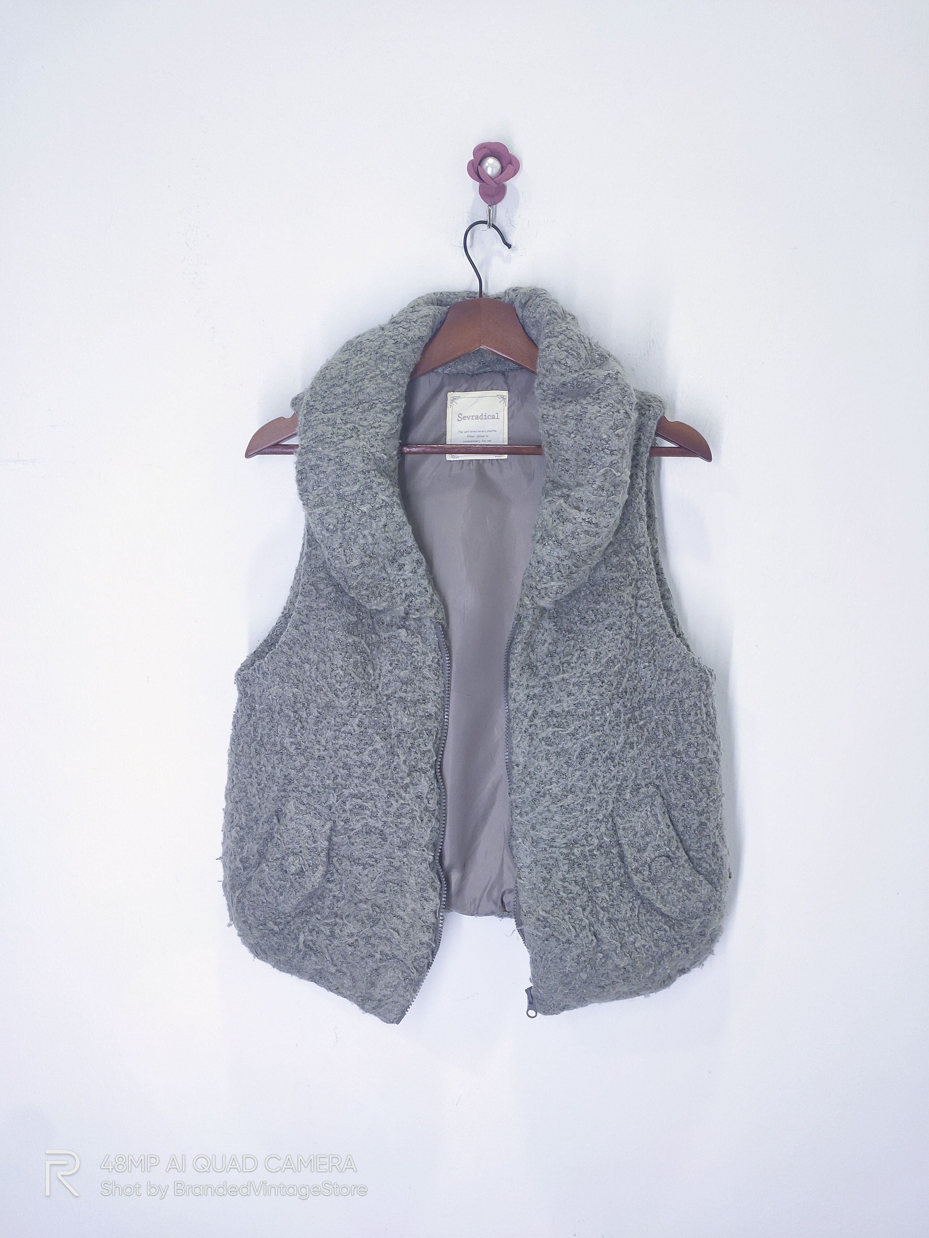 Japanese Brand × Superrradical SEVRADICAL Wool Mohair Zipper Military Bombers Vest Jacket Size L / US 10 / IT 46 - 3 Thumbnail
