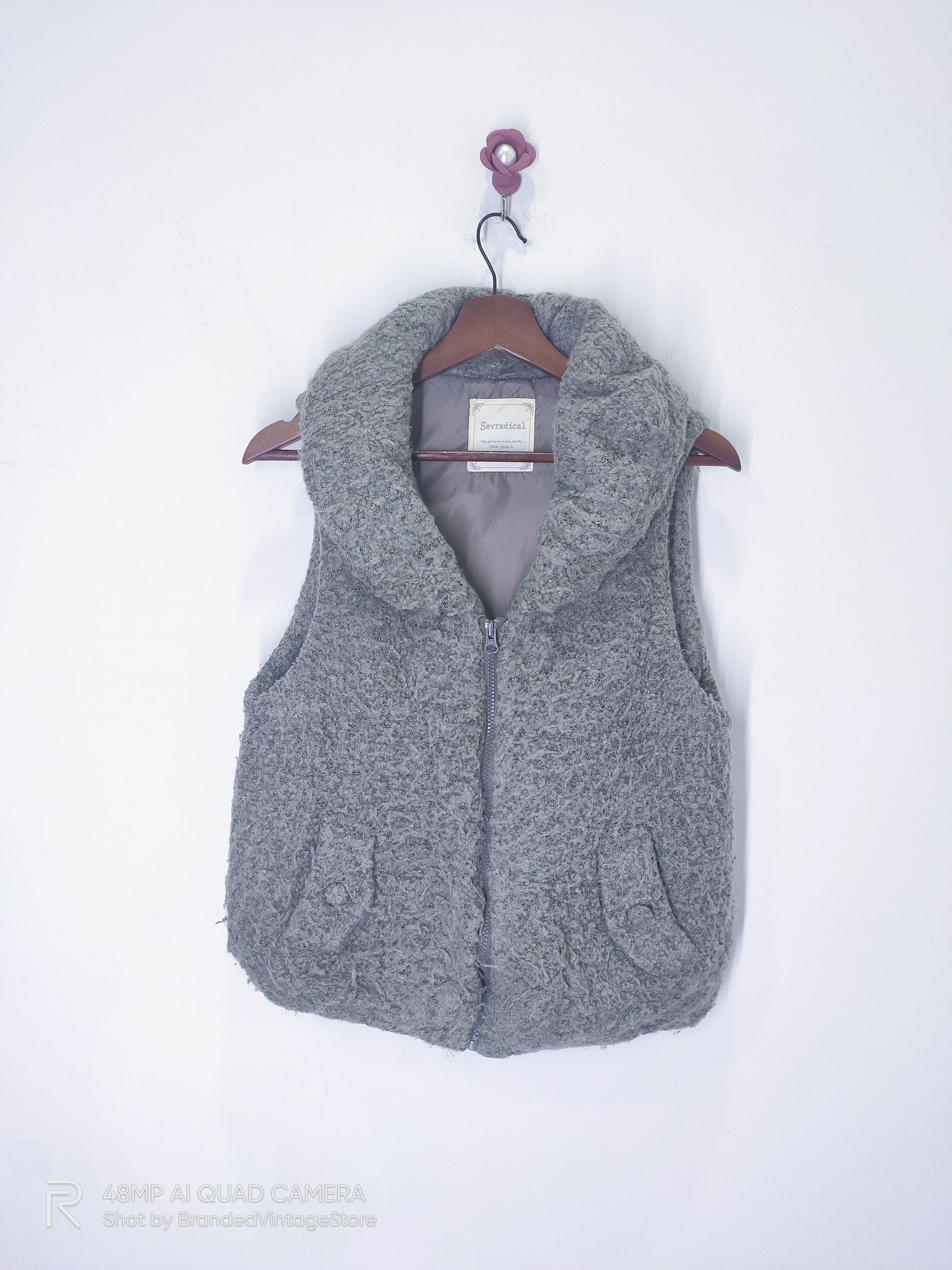 Japanese Brand × Superrradical SEVRADICAL Wool Mohair Zipper Military Bombers Vest Jacket Size L / US 10 / IT 46 - 1 Thumbnail