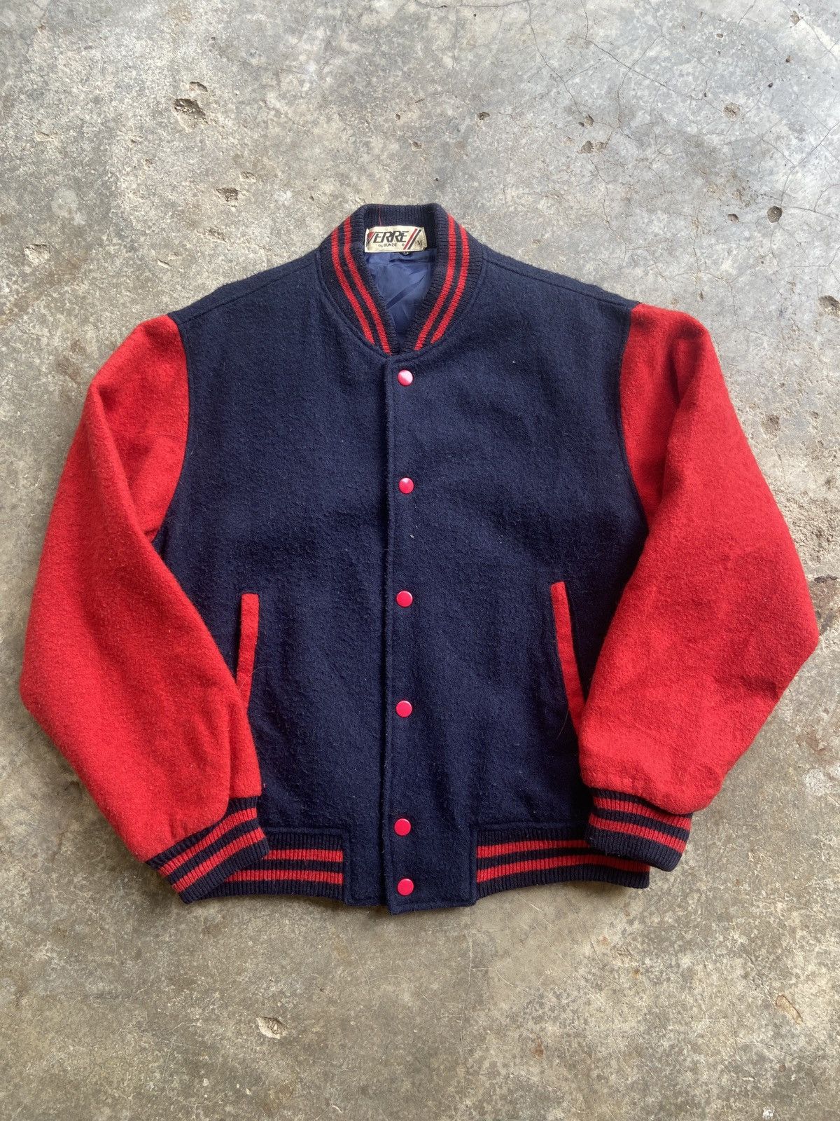 Japanese Brand × Vintage Vintage Verre by Gunze Wool Varsity Jacket Size US M / EU 48-50 / 2 - 1 Thumbnail