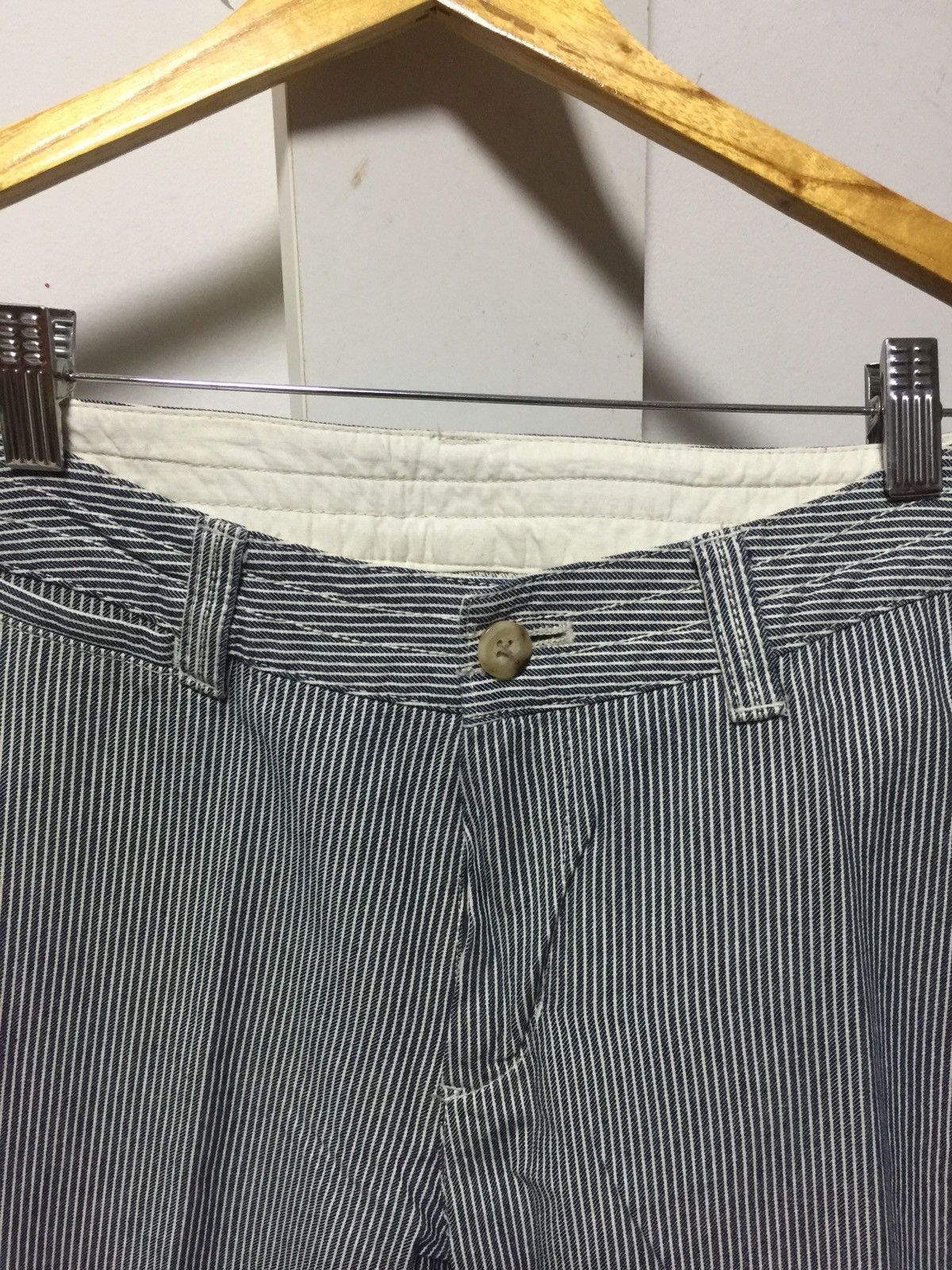 Japanese Brand × Muji × Vintage Denim Pant Hickory Work Striped Jail By Muji Size US 30 / EU 46 - 5 Thumbnail