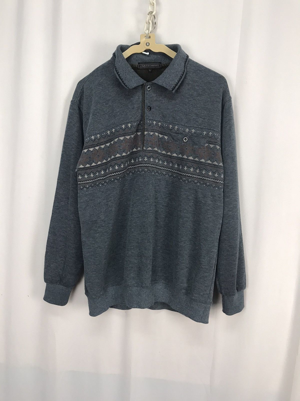 Japanese Brand × Vintage Vintage sweatshirt half button by Louis ex changes Size US M / EU 48-50 / 2 - 6 Thumbnail
