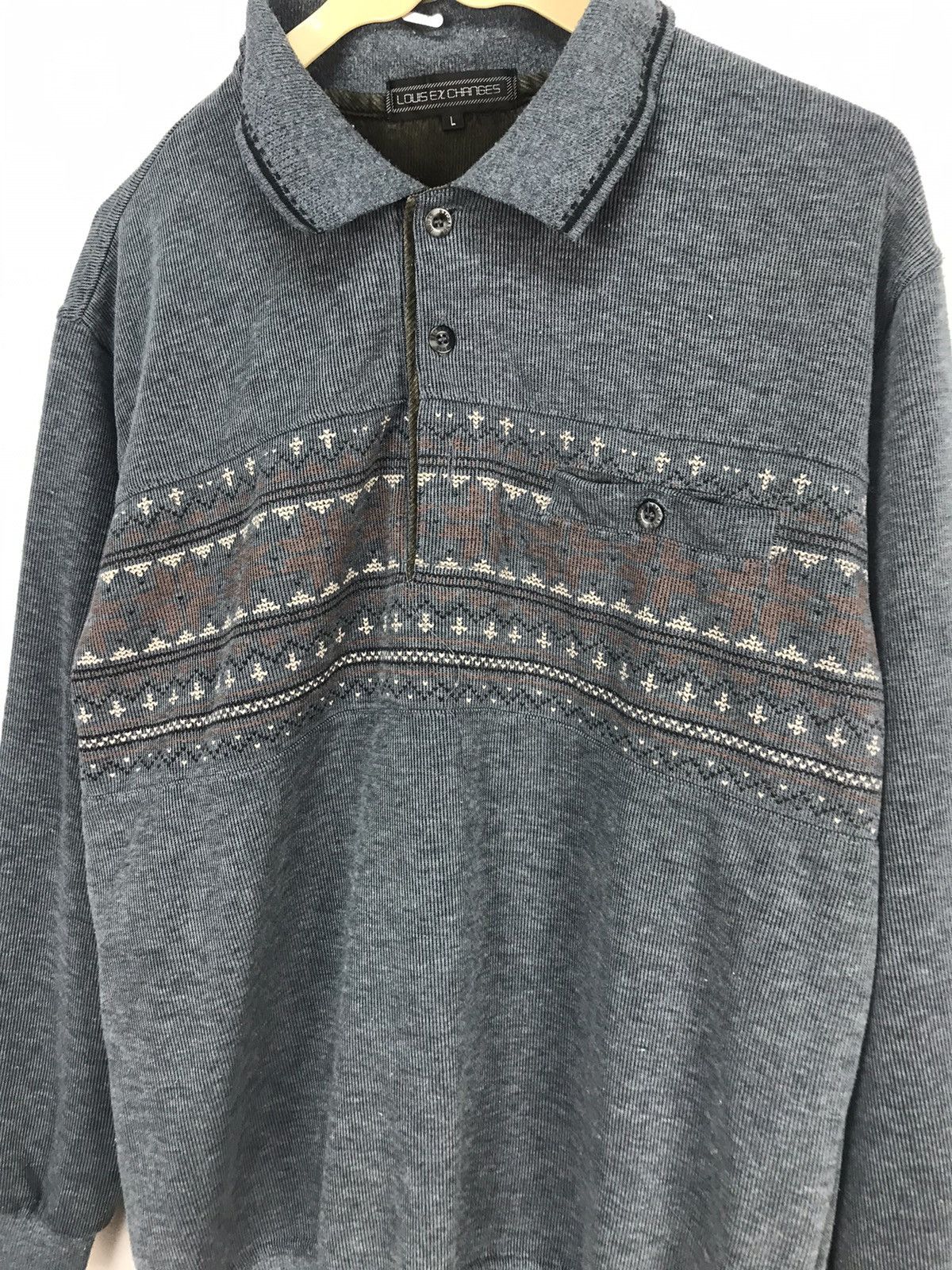 Japanese Brand × Vintage Vintage sweatshirt half button by Louis ex changes Size US M / EU 48-50 / 2 - 5 Thumbnail